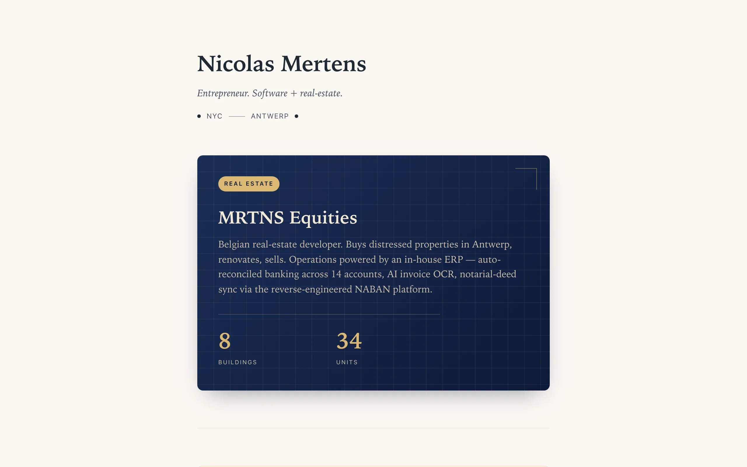 Screenshot of Nicolas Mertens