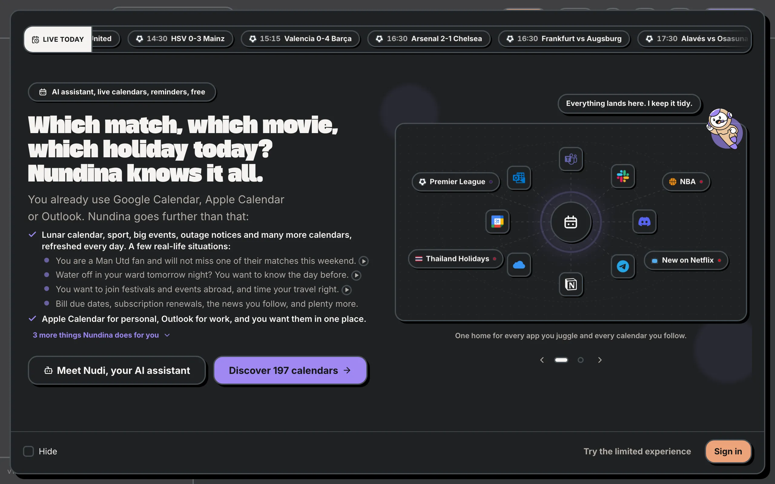 Screenshot of Nundina: AI Calendar for Your Life and the Events You Follow