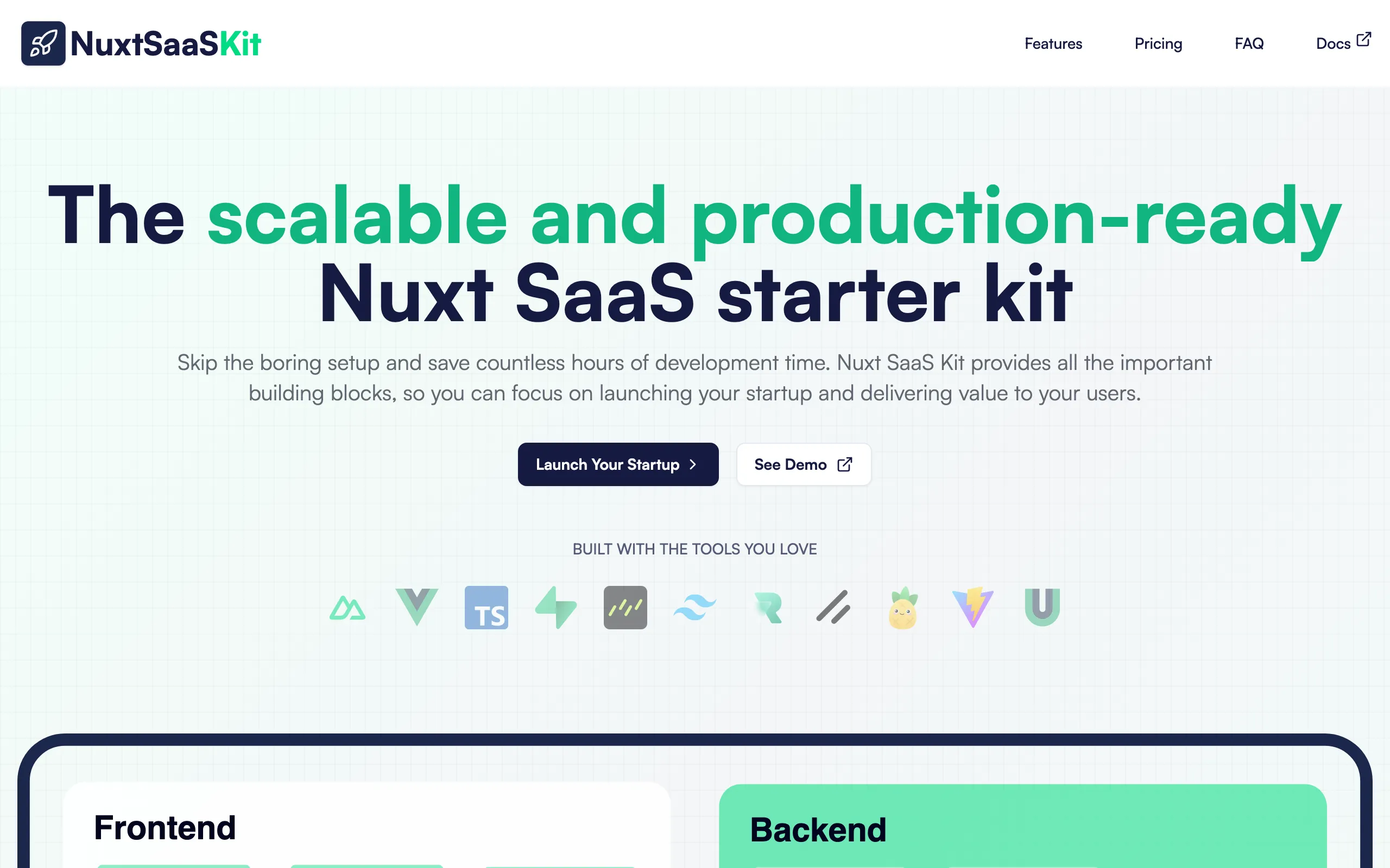 Screenshot of nuxtsaaskit.com