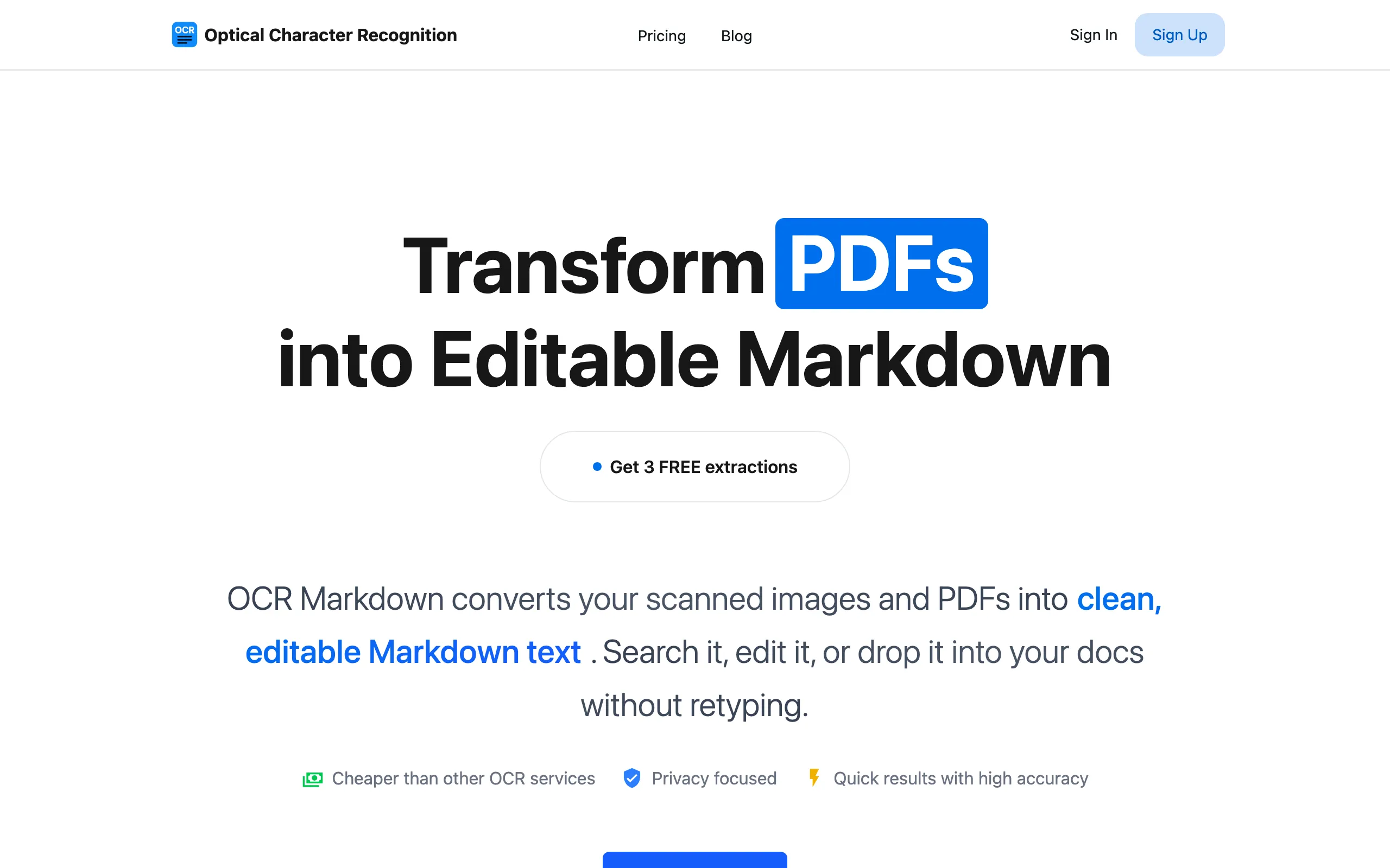Screenshot of OCR Markdown | Free OCR to Markdown Tool