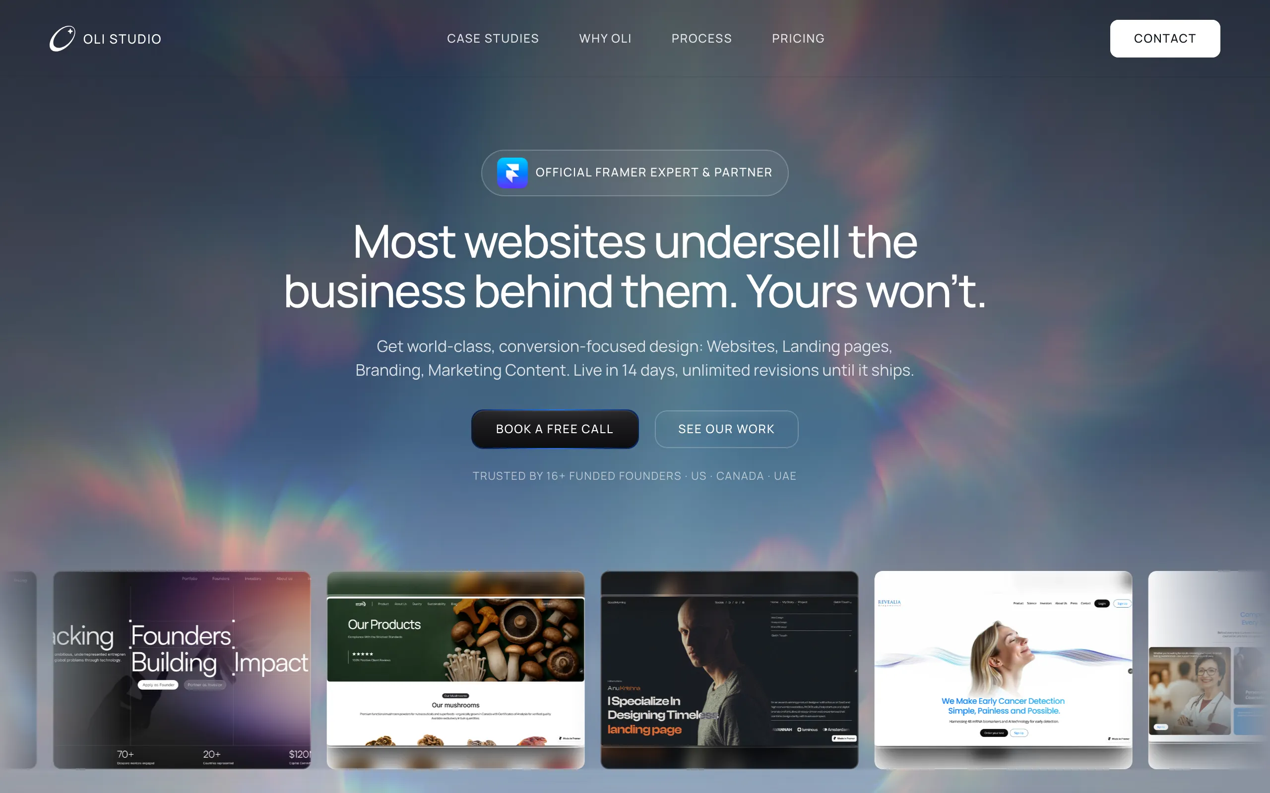 Screenshot of Oli Studio - Conversion-Focused Design for Founders