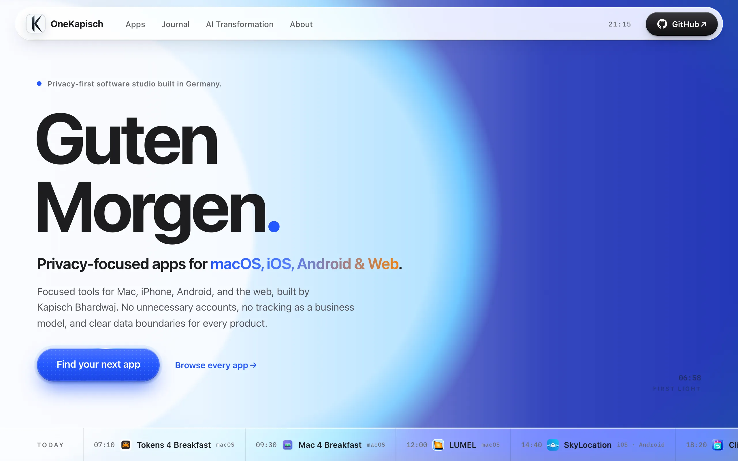 Screenshot of onekapisch