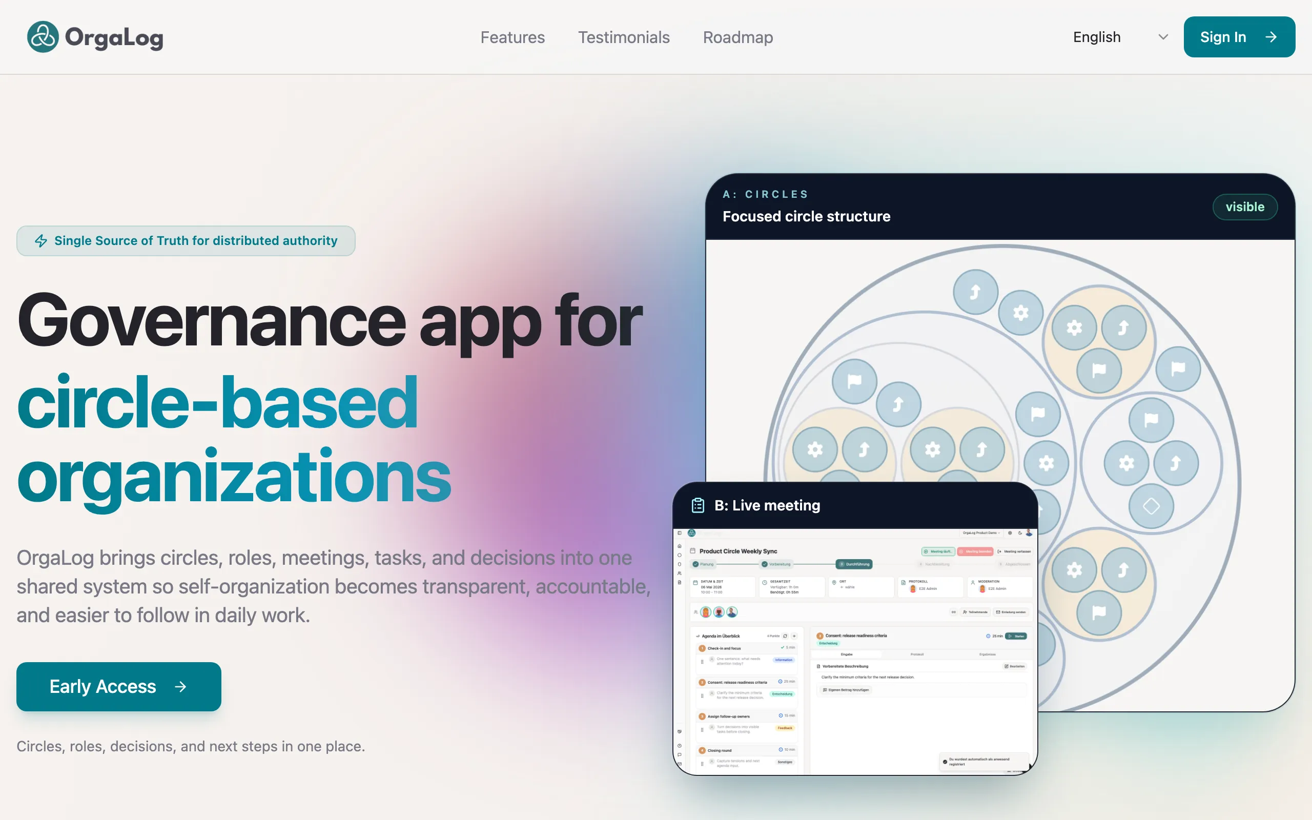 Screenshot of OrgaLog - App for your circle organization