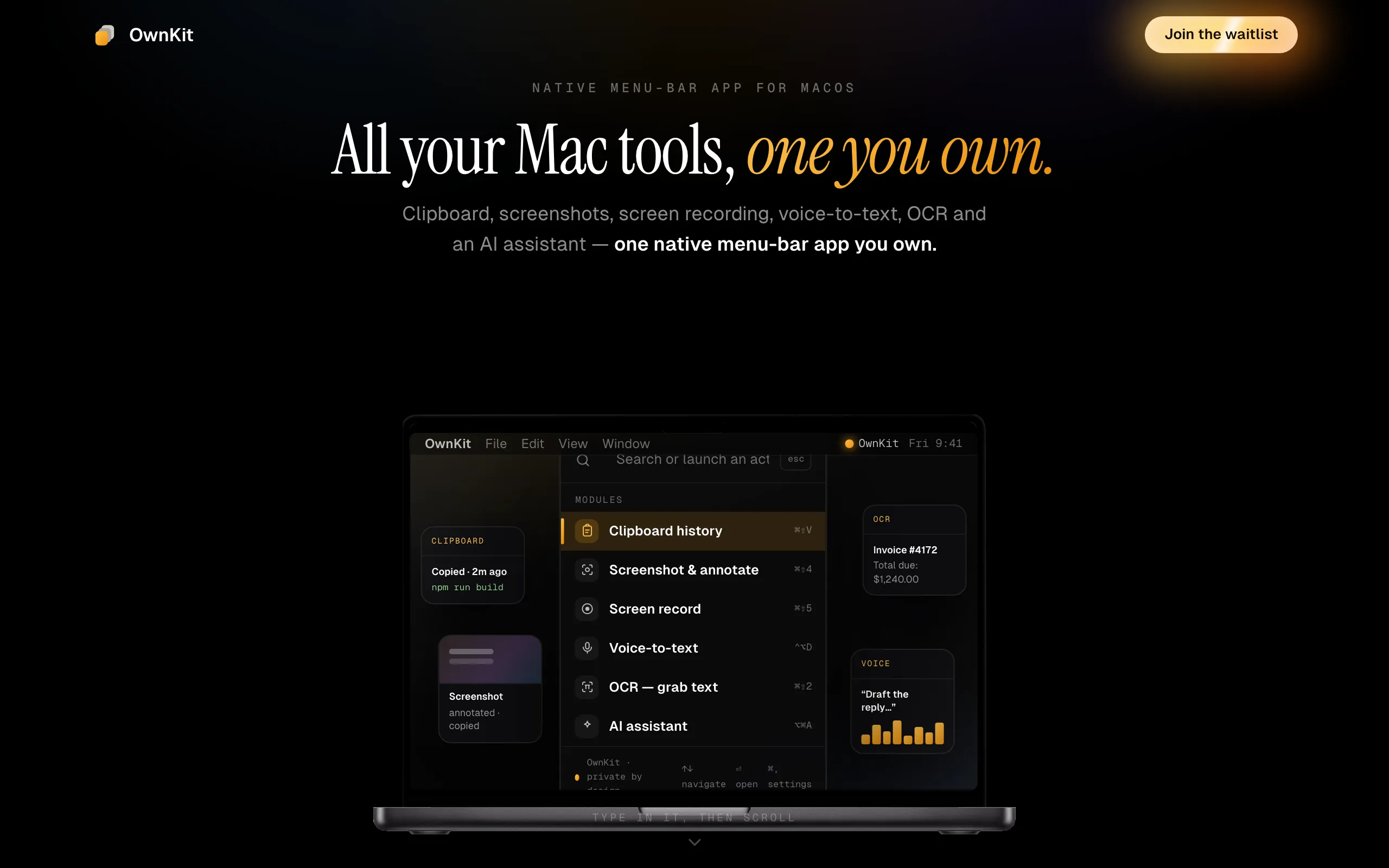 Screenshot of ownkit