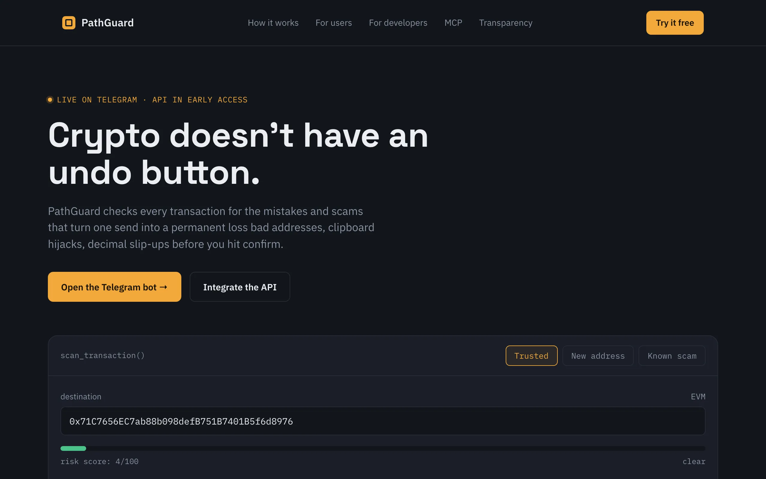 Screenshot of PathGuard — The safety check before you send