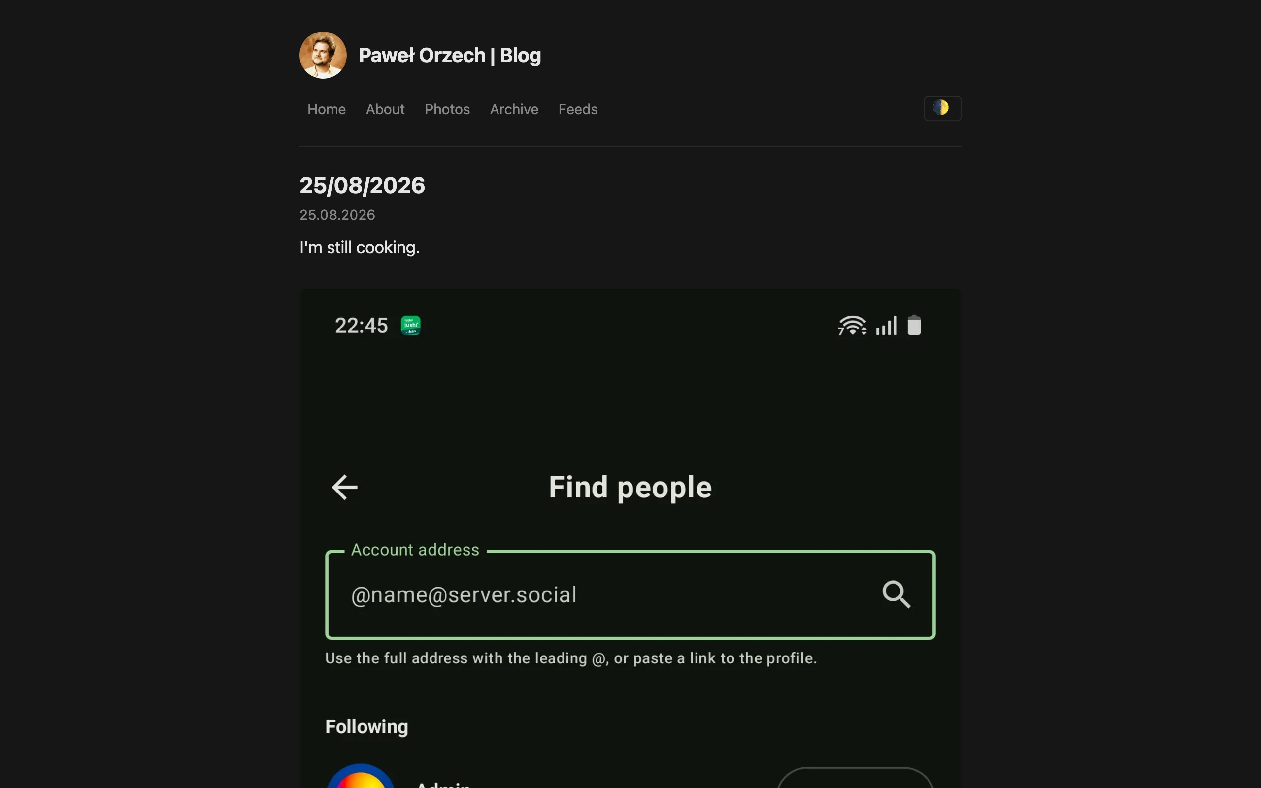 Screenshot of pawel