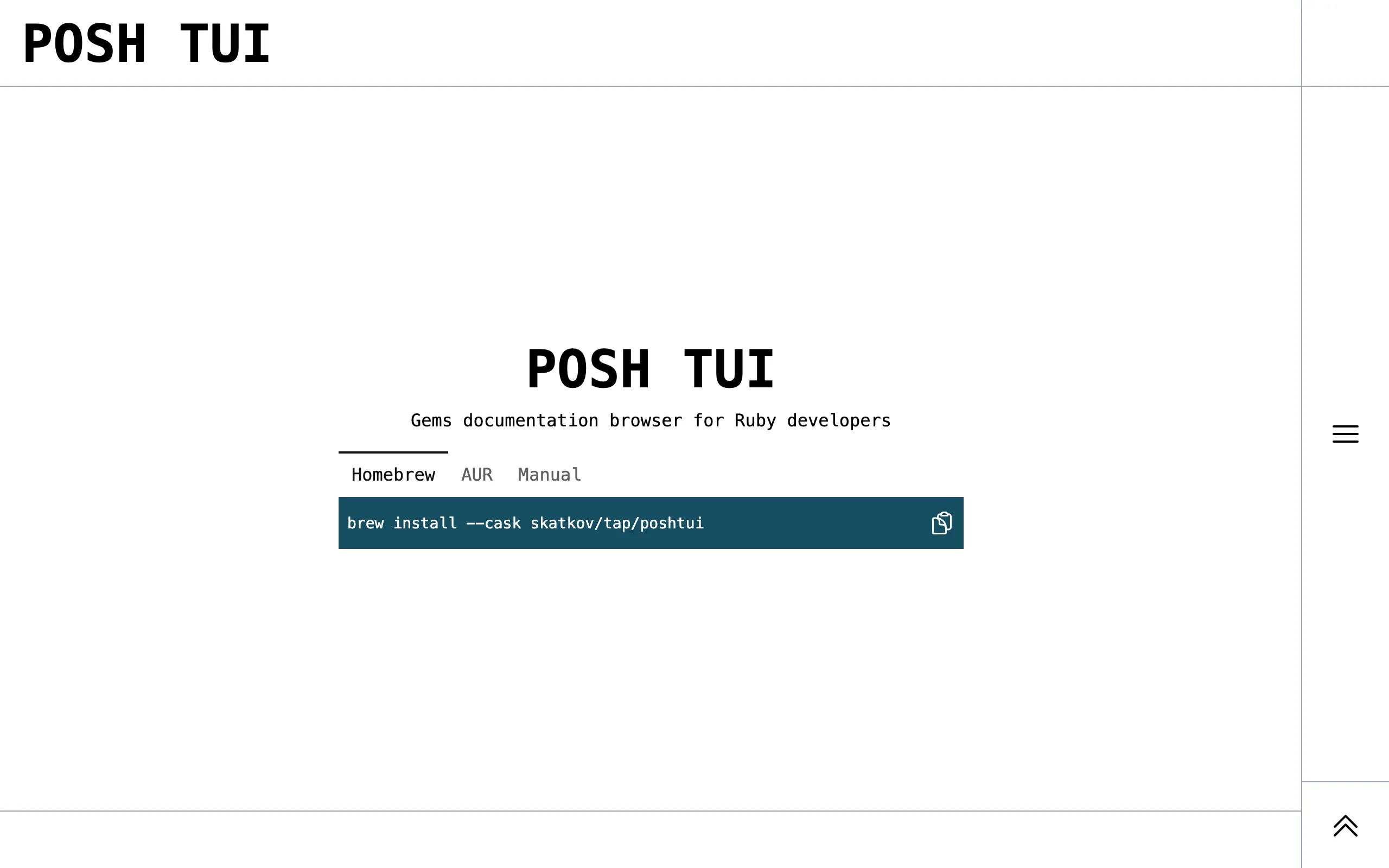 Screenshot of poshtui.com