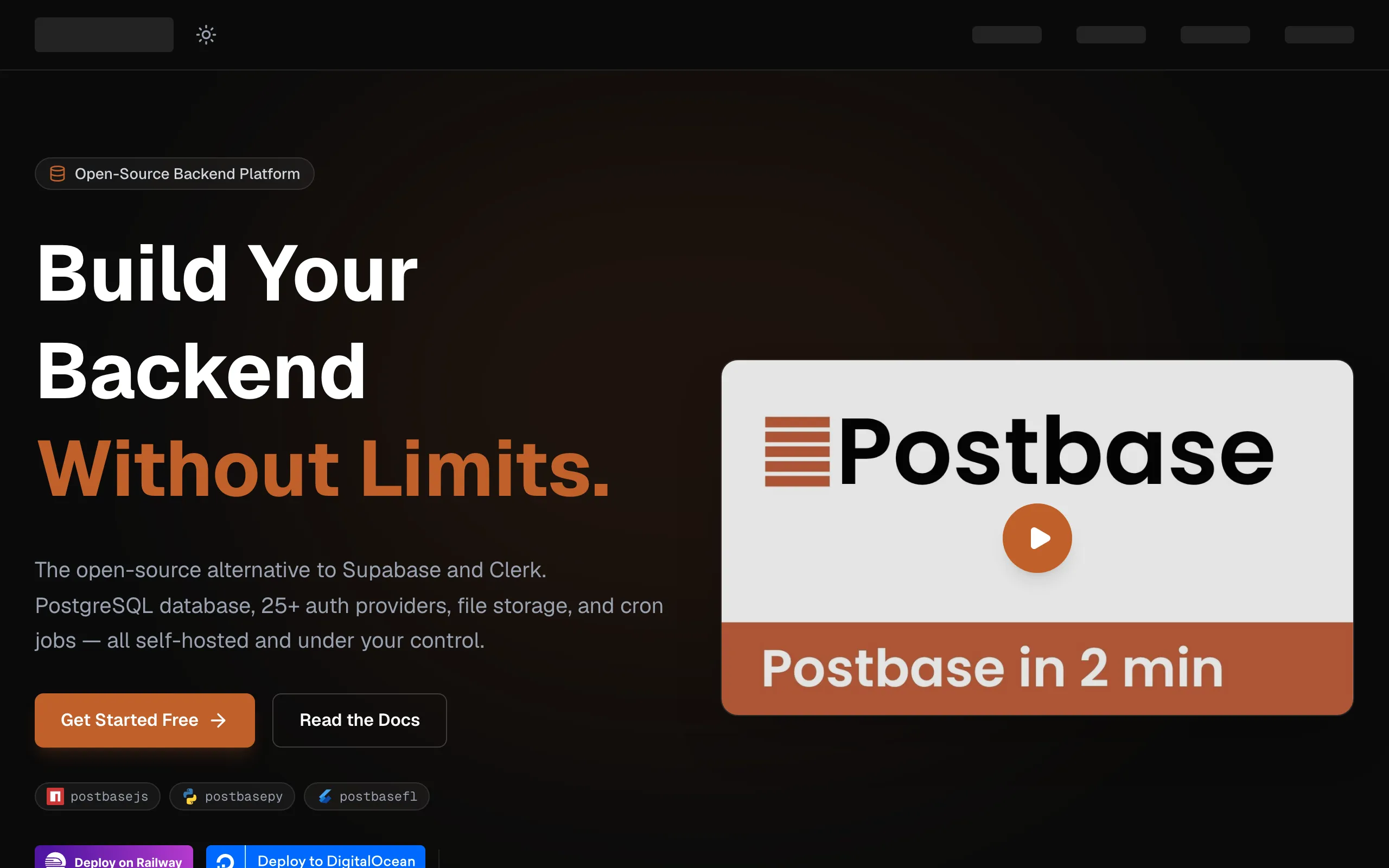 Screenshot of Postbase | The Open-Source Supabase Alternative