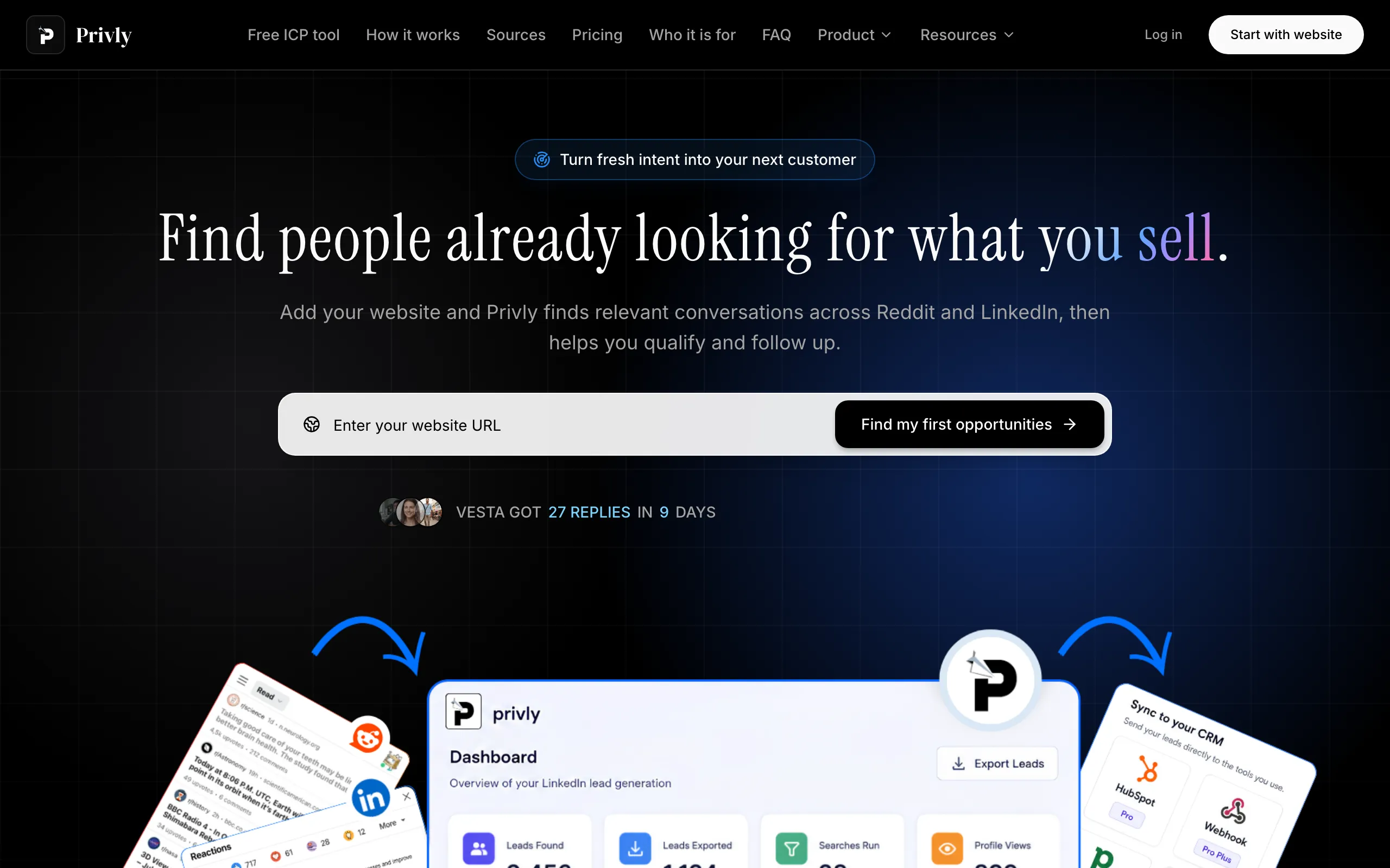 Screenshot of Privly | AI Lead Generation from Buyer Intent