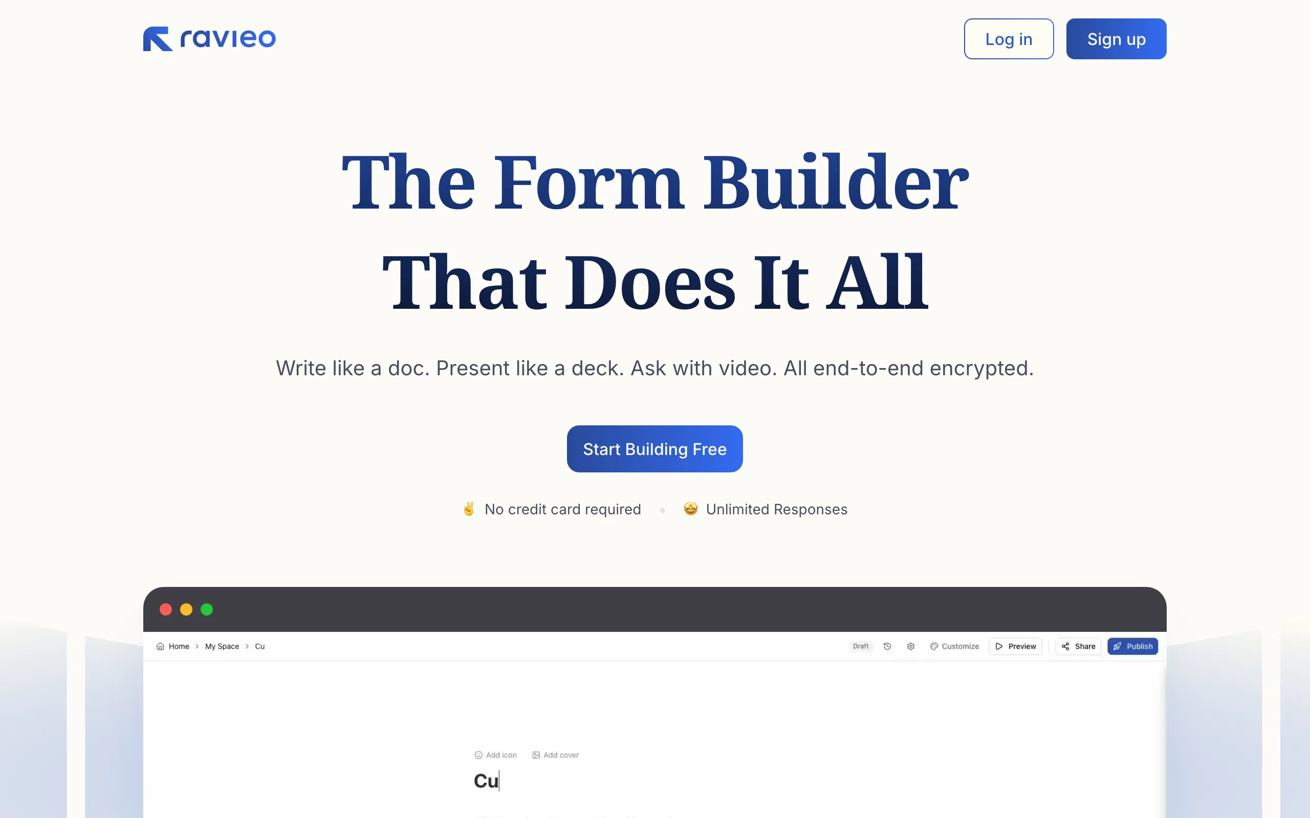 Screenshot of Ravieo Forms | The Form Builder That Does It All