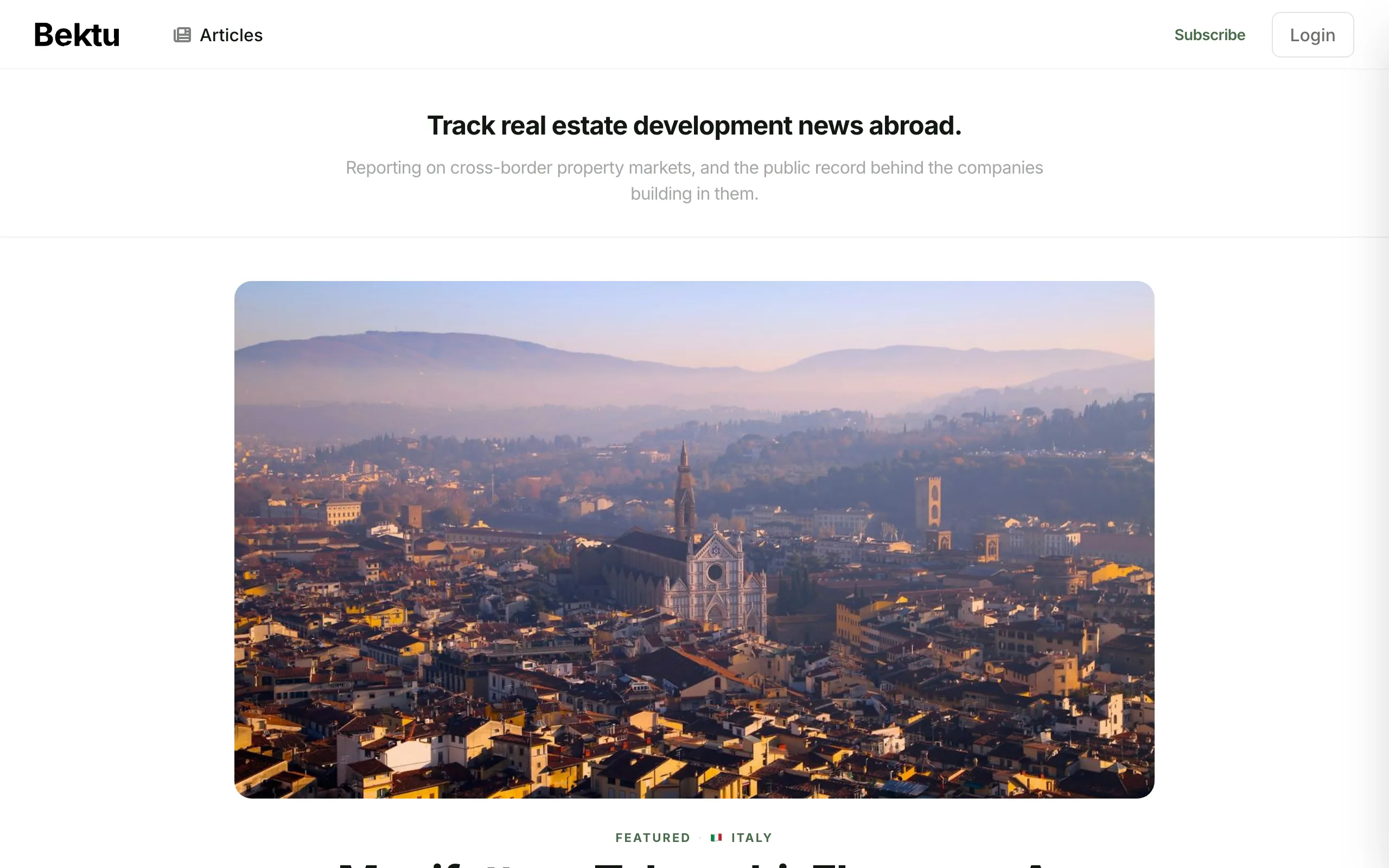 Screenshot of Real Estate Development News for Foreign Buyers | Bektu