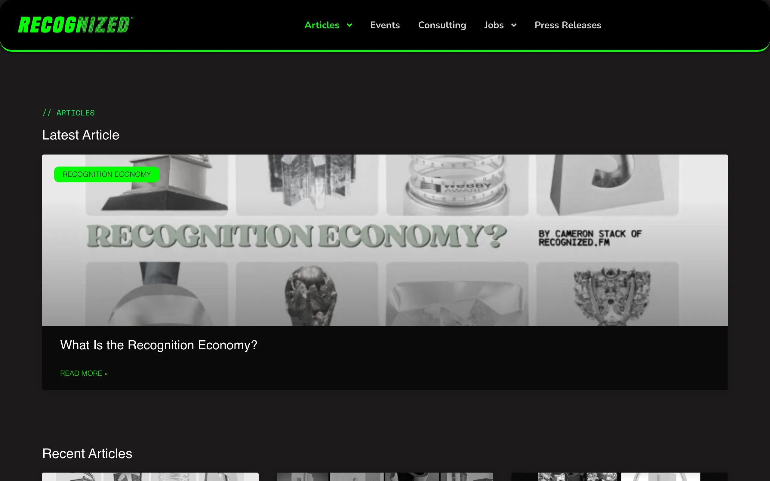 Screenshot of recognized