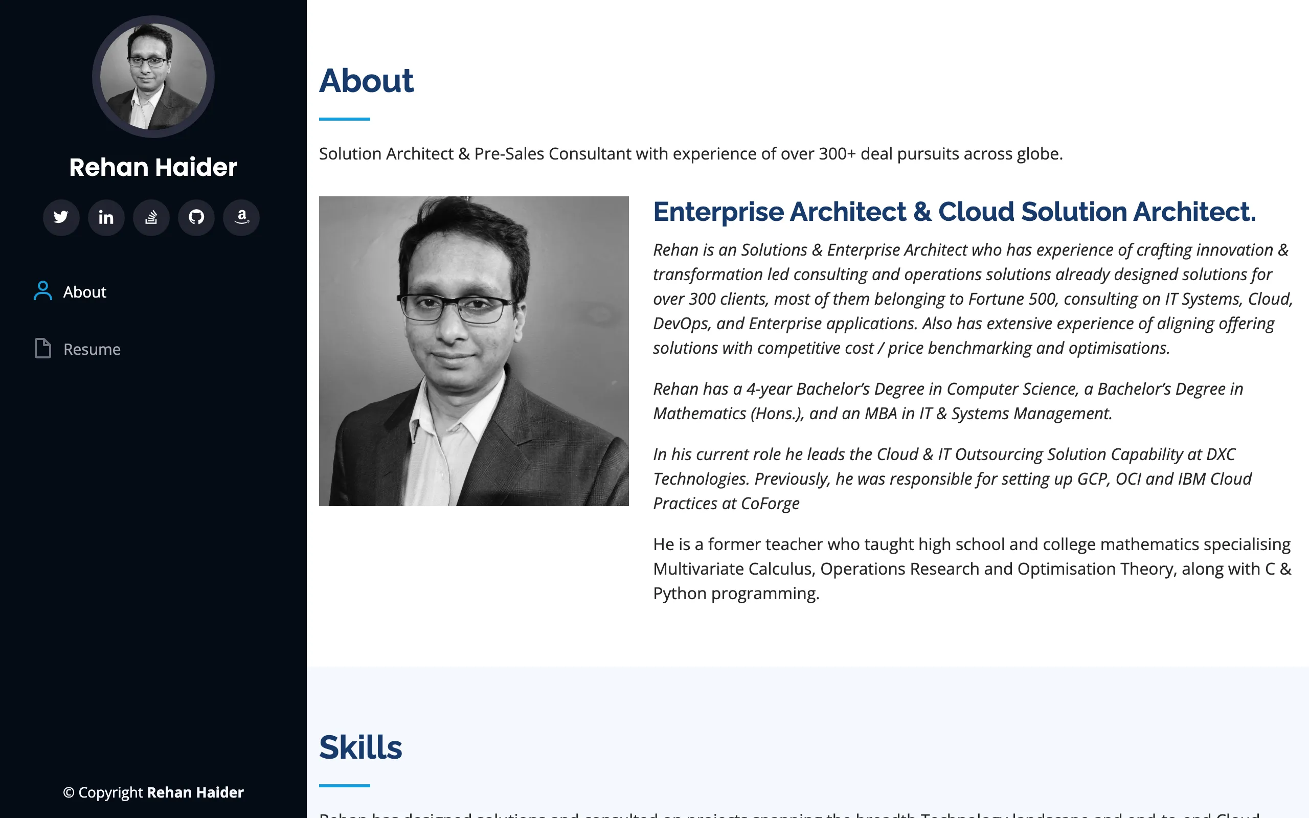 Screenshot of Rehan Haider