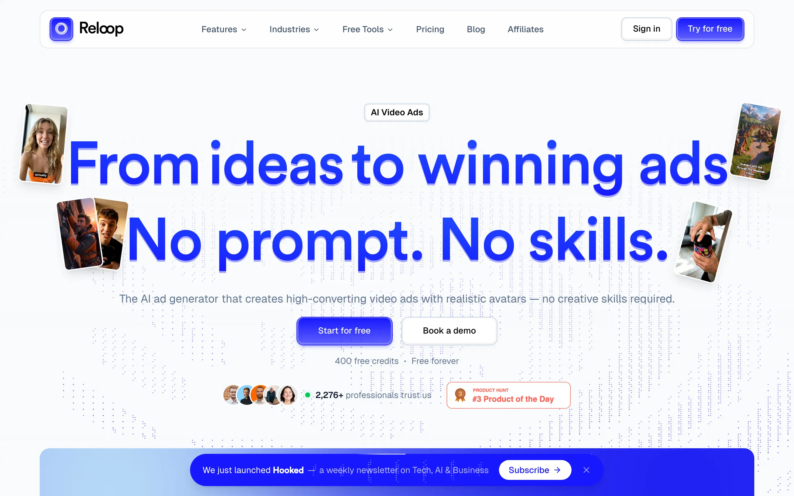 Screenshot of Reloop - AI Video Ad Generator | No Prompts Needed