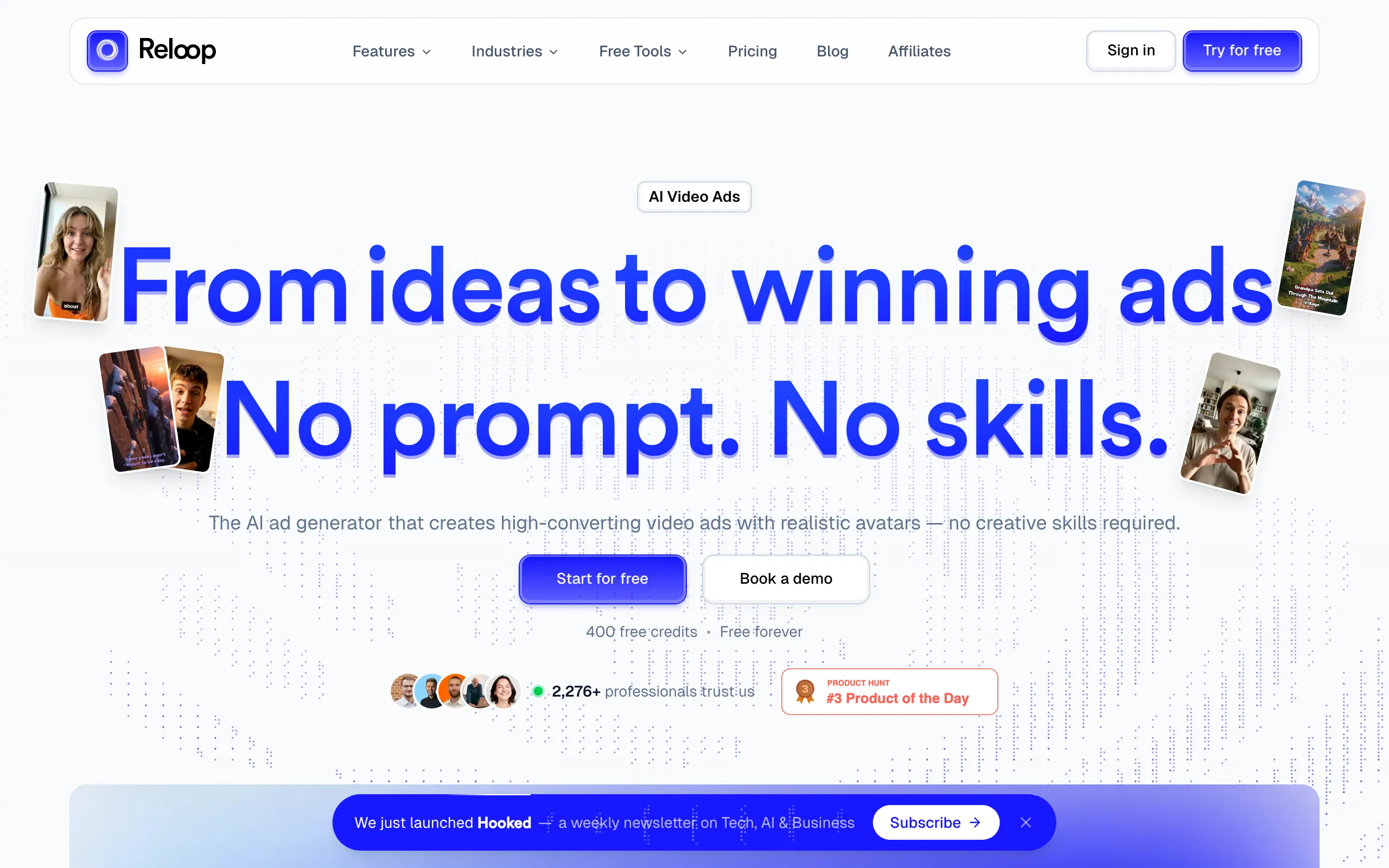 Screenshot of Reloop - AI Video Ad Generator | No Prompts Needed