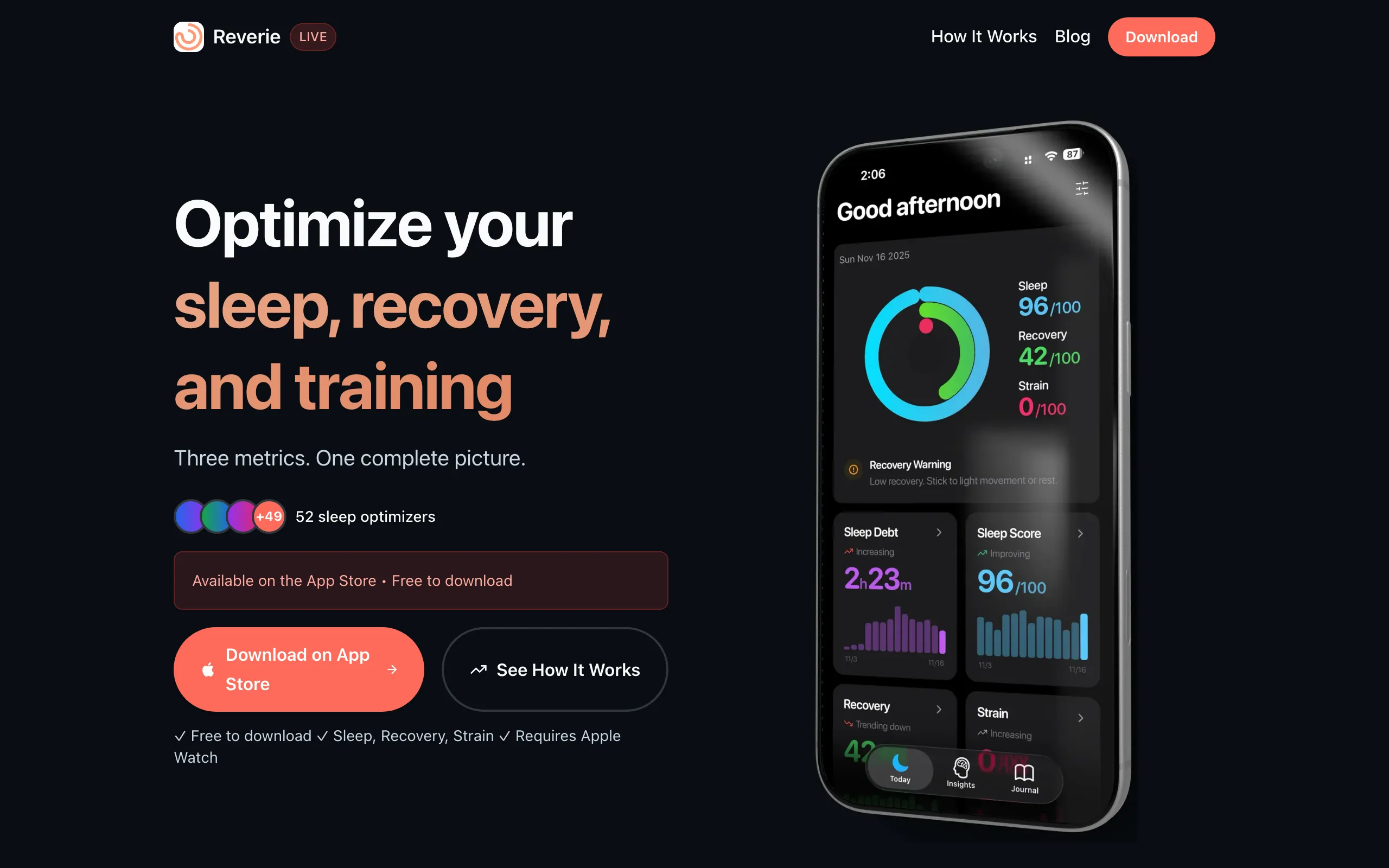 Screenshot of Reverie - Sleep Tracking App | Improve Your Sleep Quality with Apple Watch