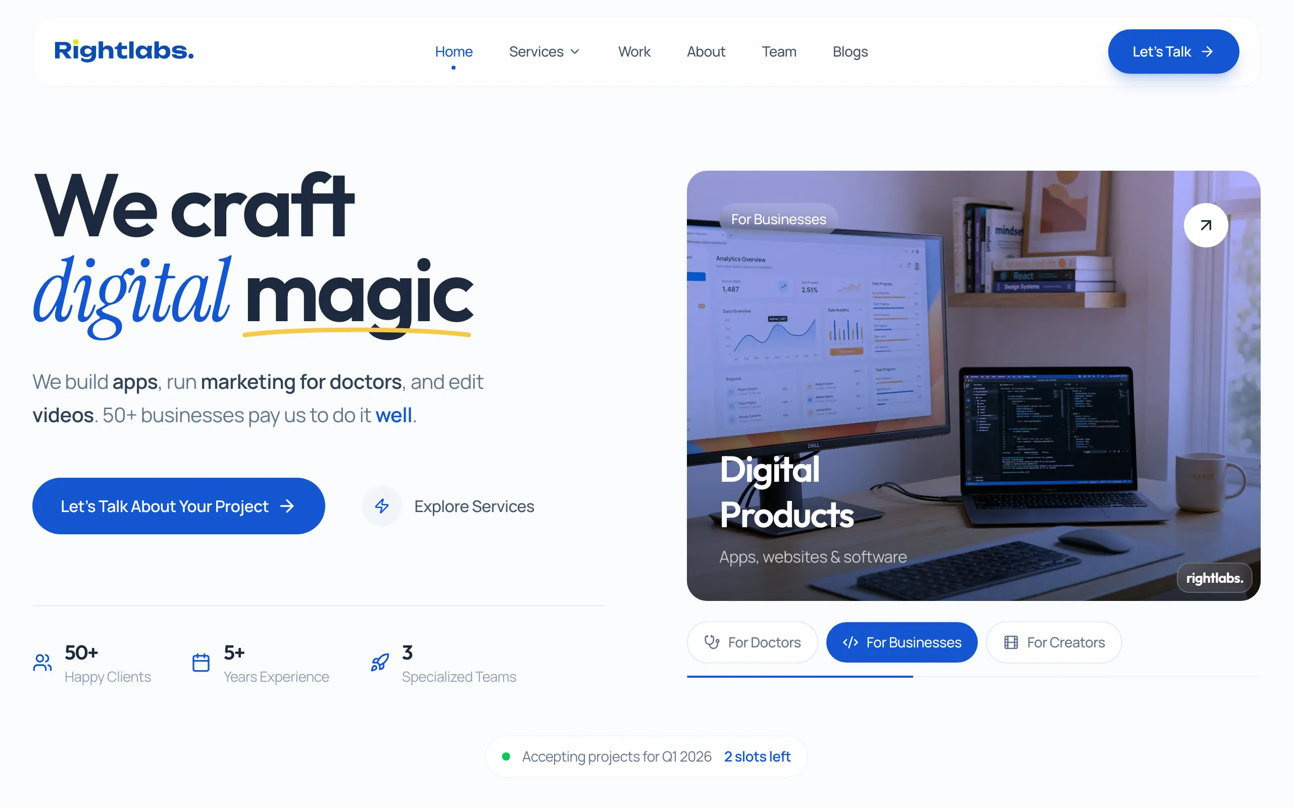 Screenshot of Rightlabs - Creative Digital Solutions