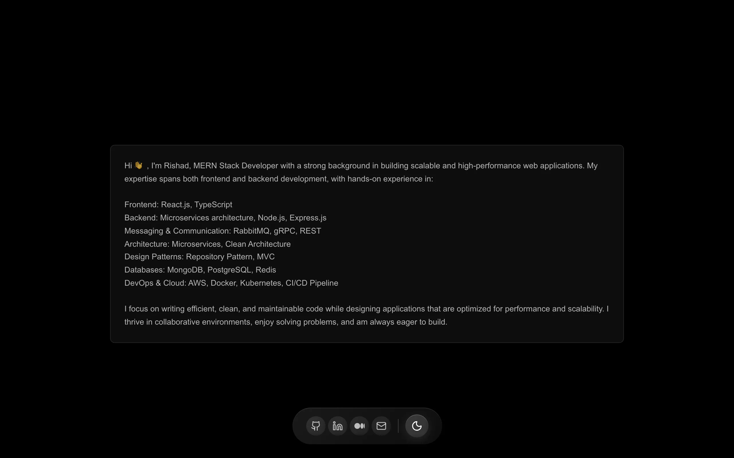 Screenshot of Rishad Karappa