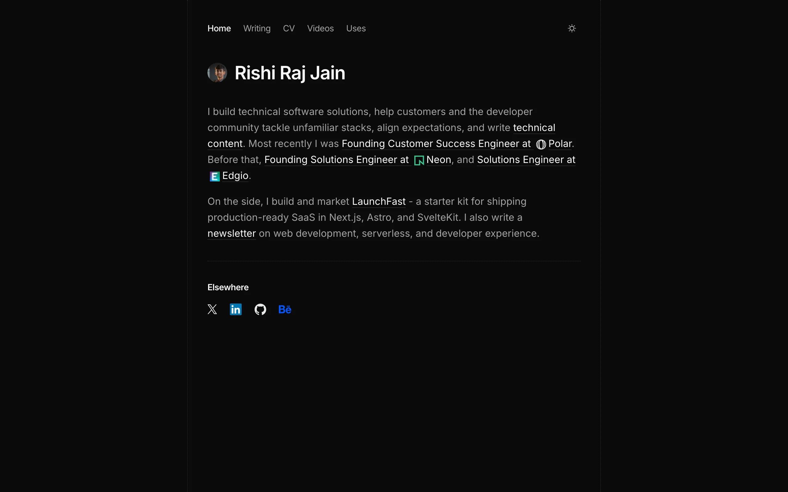 Screenshot of Rishi Raj Jain - Software Engineer, Developer, Designer, Writer