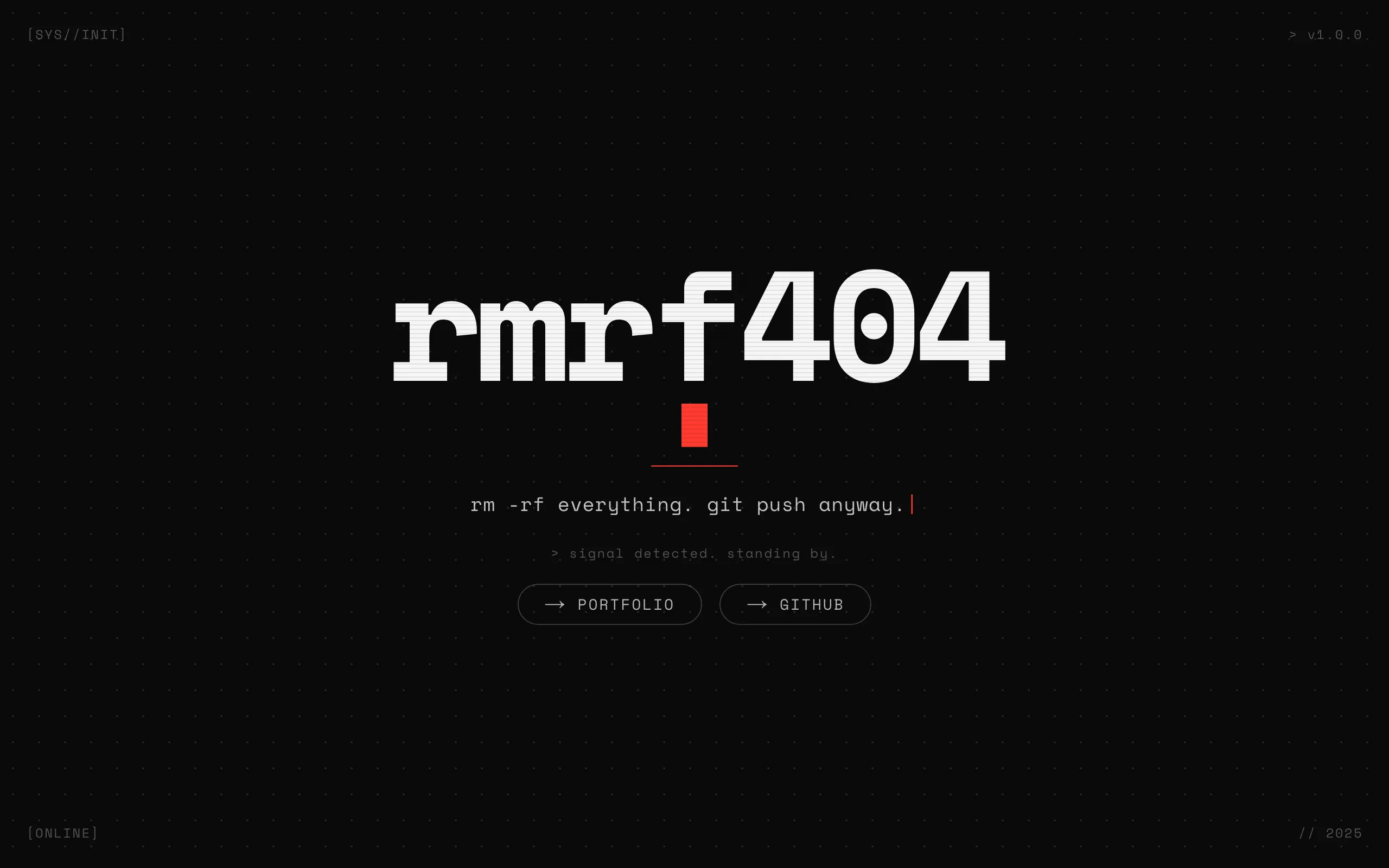 Screenshot of rmrf404