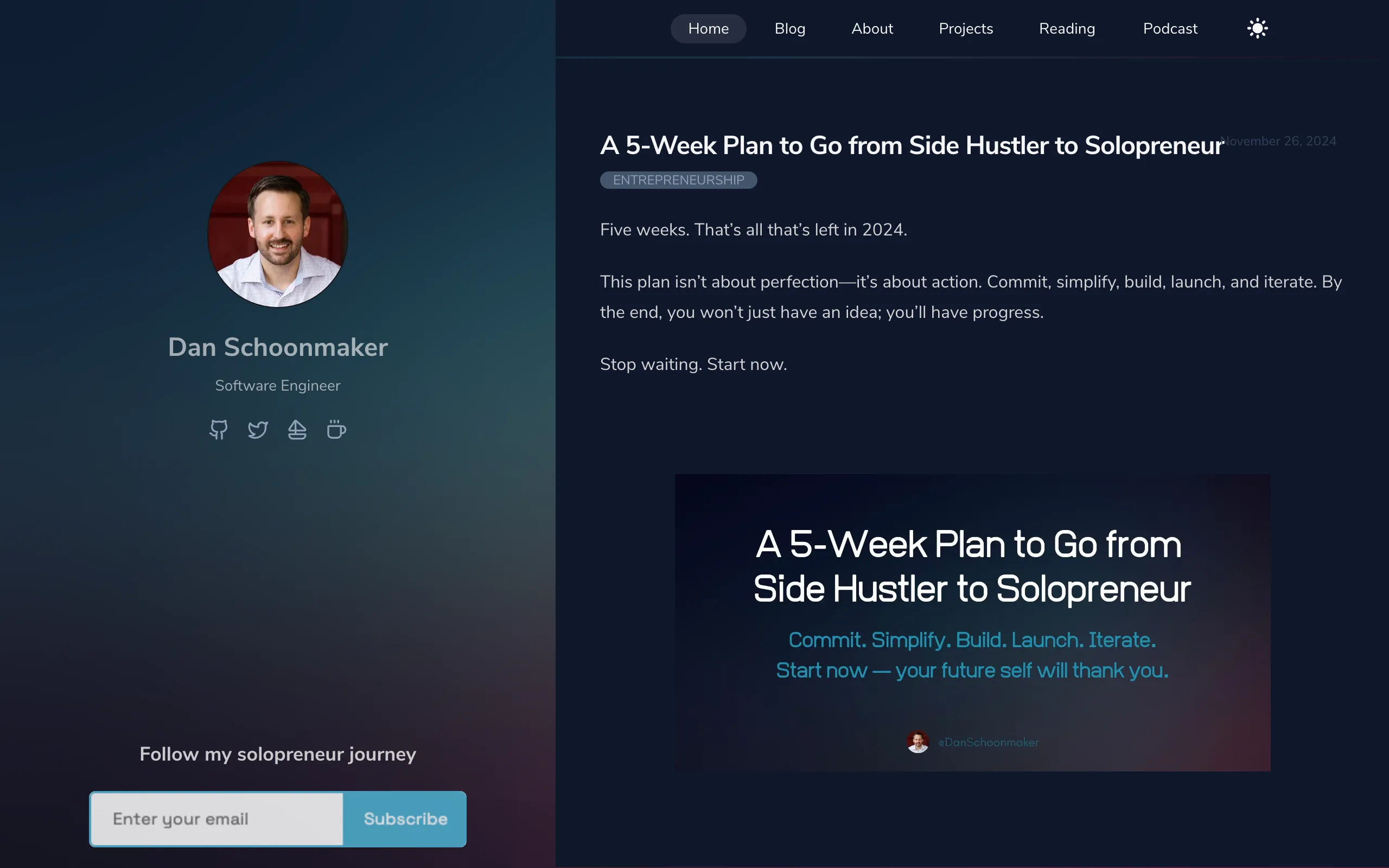 Screenshot of Schoon Blog