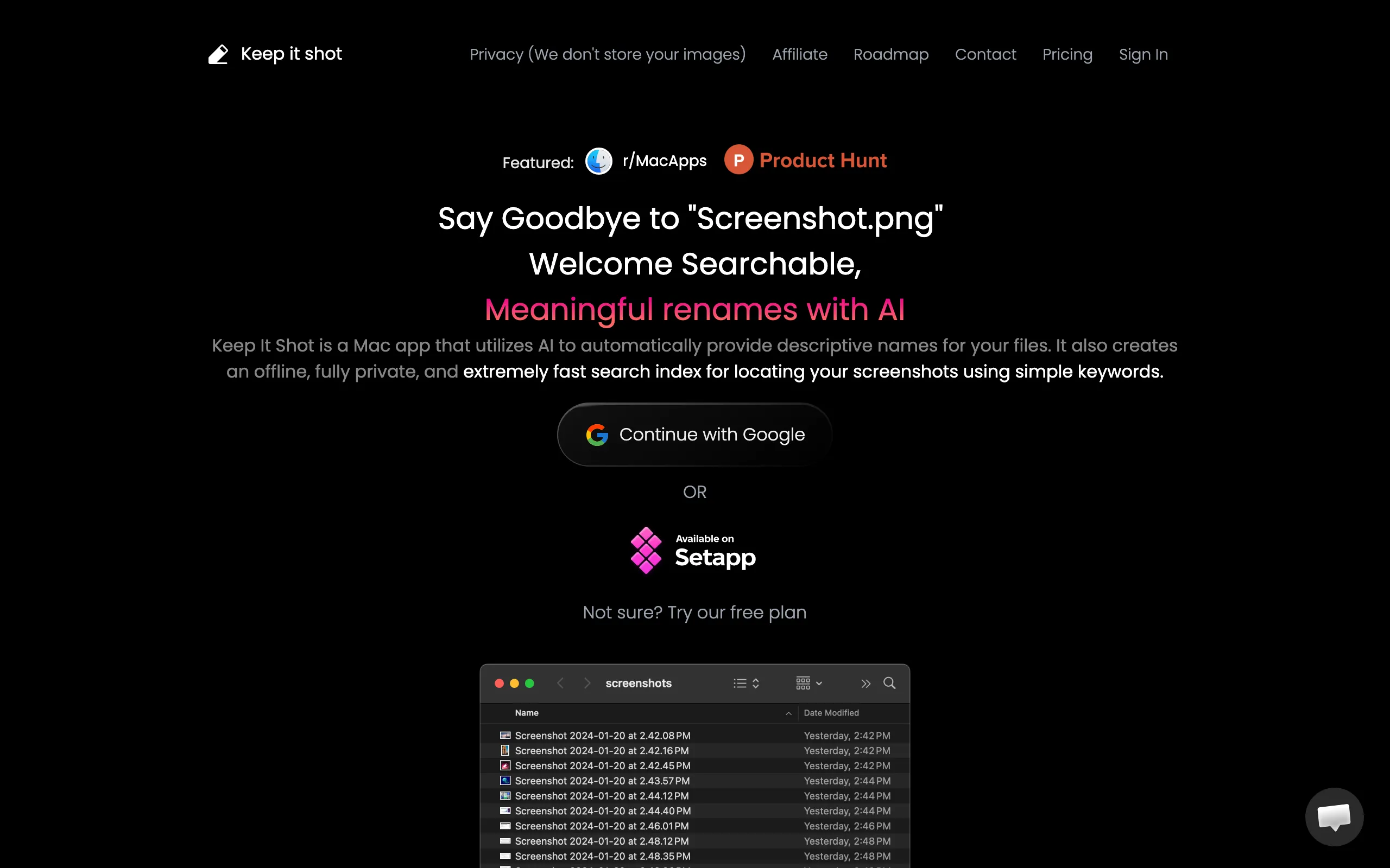 Screenshot of Screenshots are like your second brain, and we help you organize them