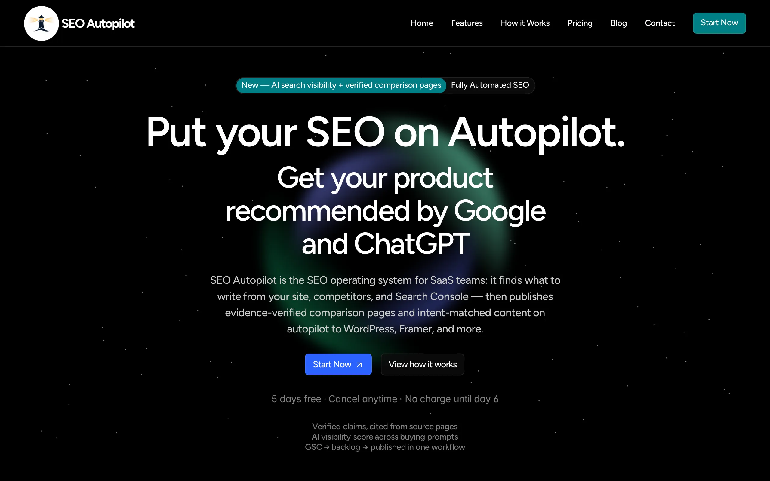 Screenshot of SEO Autopilot — Get recommended by Google and AI
