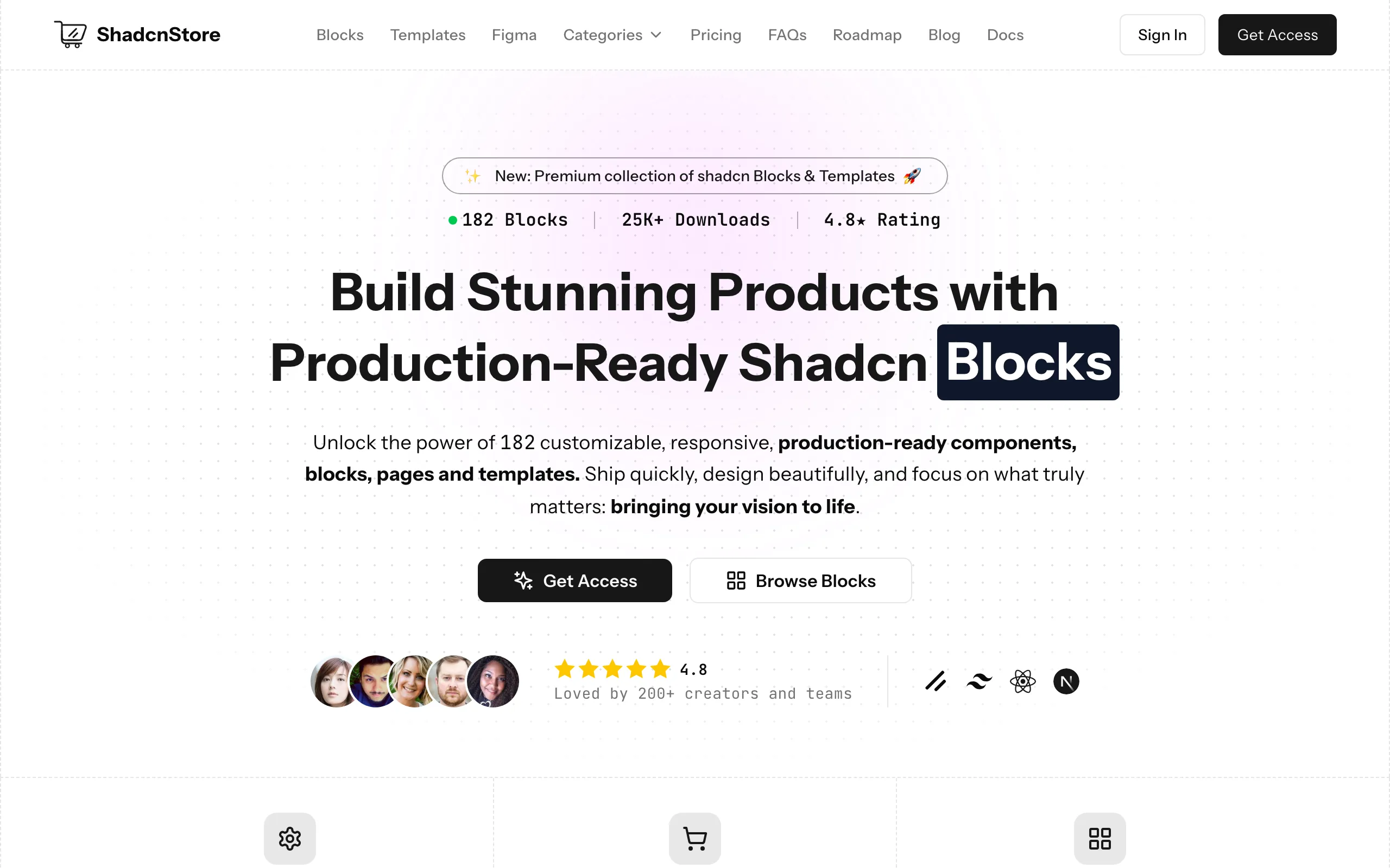 Screenshot of ShadcnStore - Premium Shadcn UI Blocks &amp; Components for Modern Web Apps