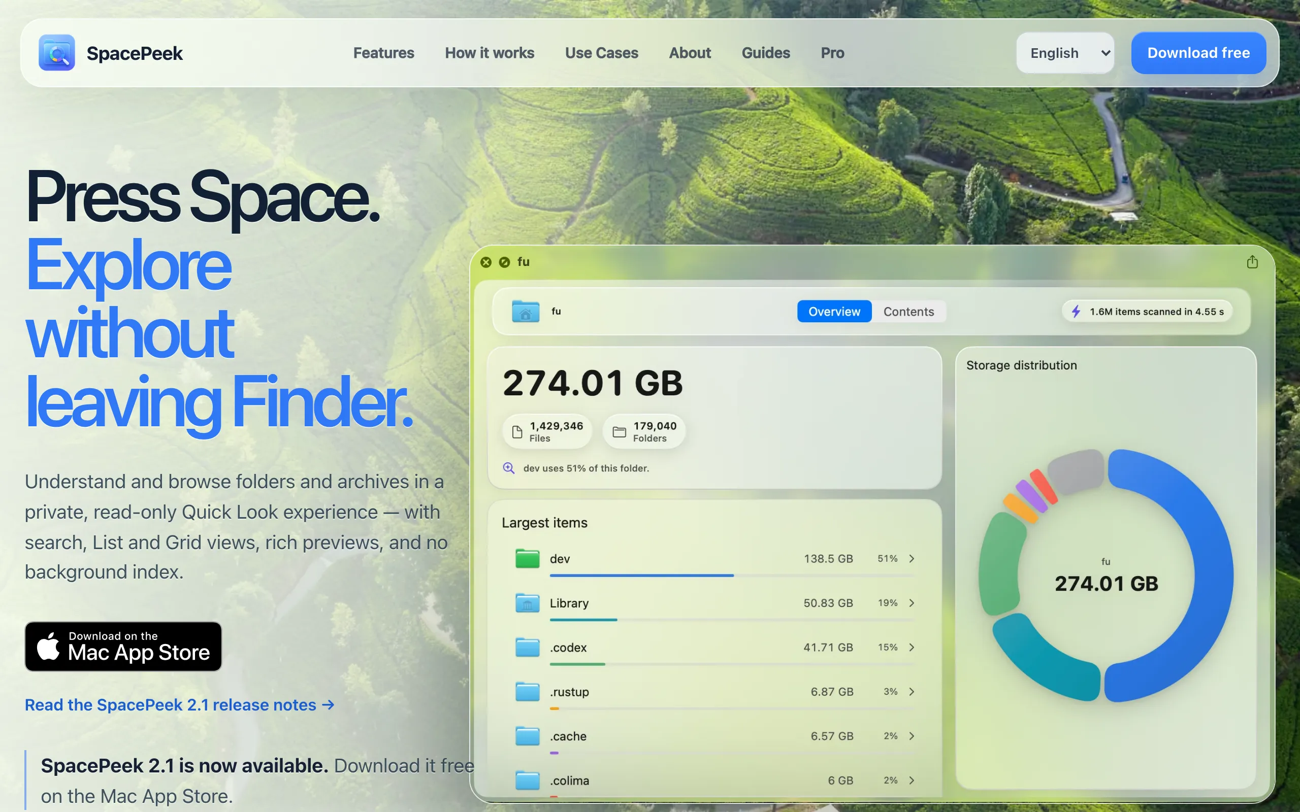 Screenshot of SpacePeek for Mac — Browse Folders and Archives in Finder Quick Look