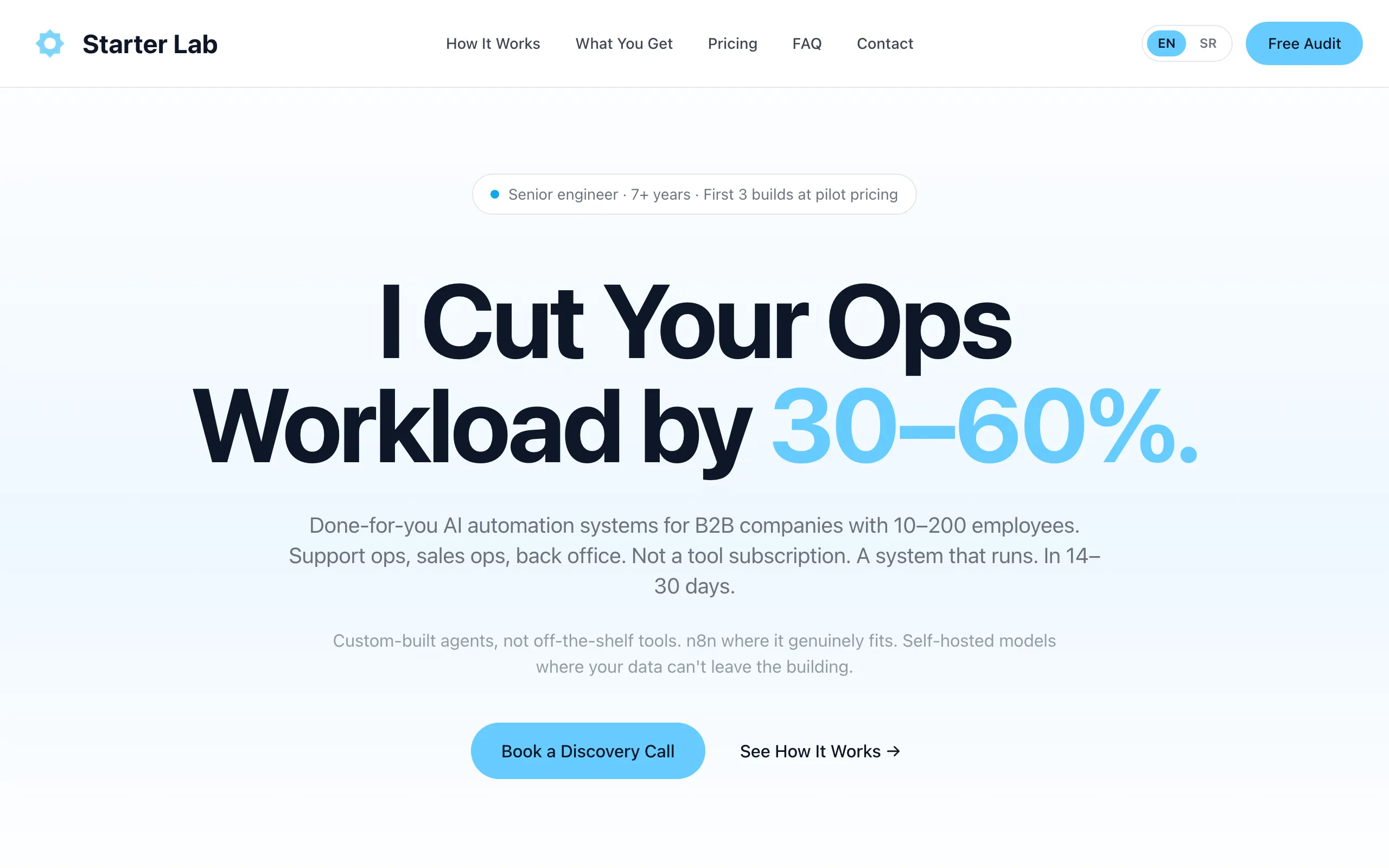 Screenshot of Starter Lab - AI automation for B2B ops