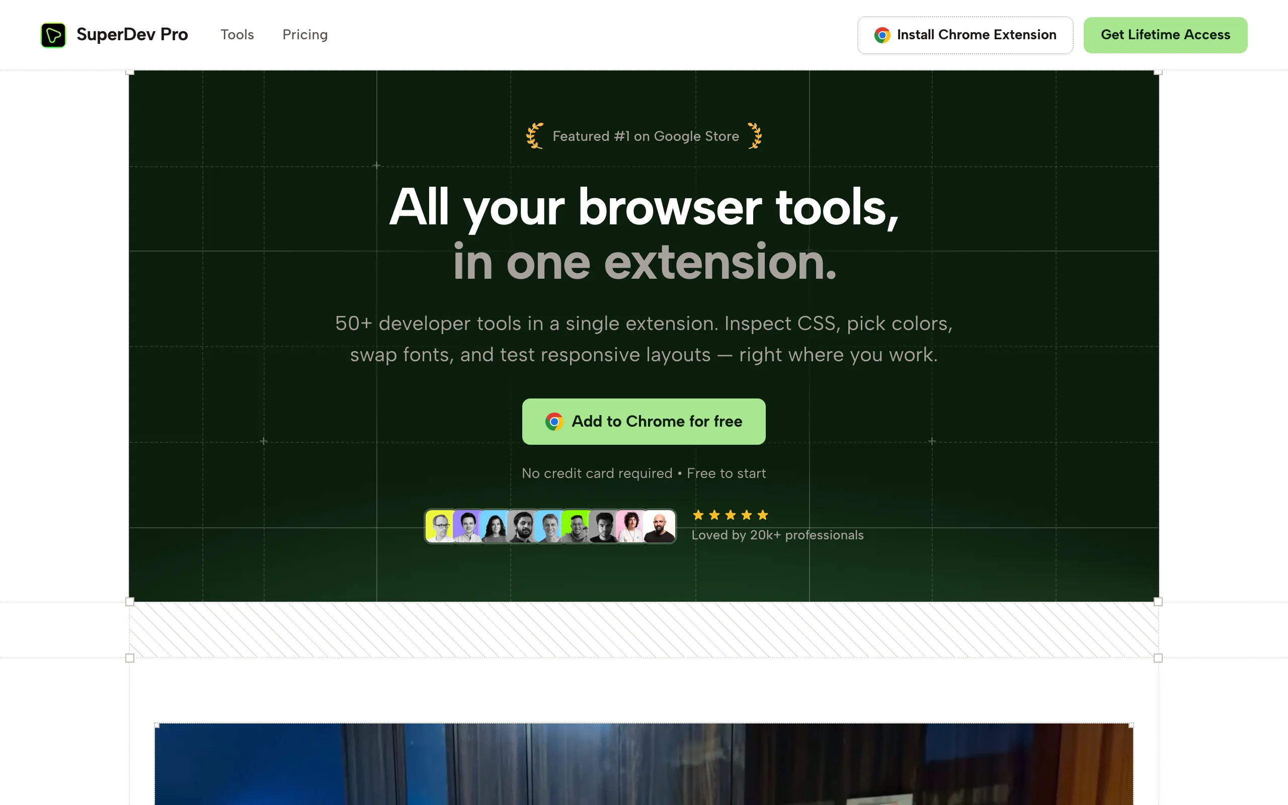 Screenshot of SuperDev Pro — 50+ web developer tools in one browser extension