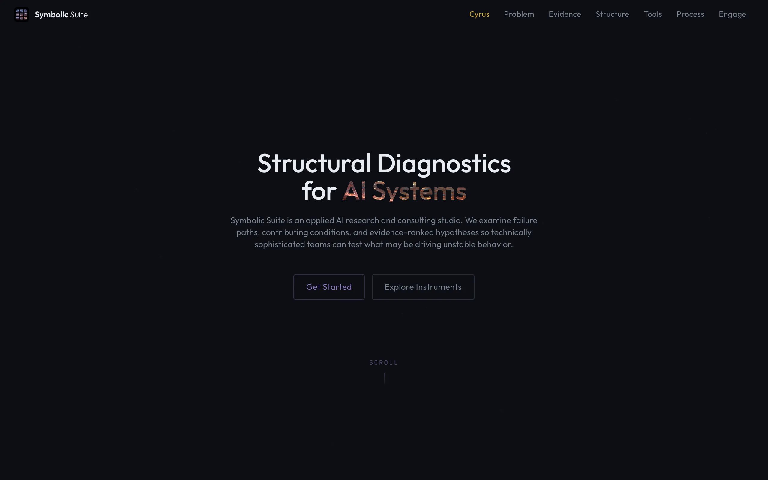 Screenshot of Symbolic Suite | AI Workflow &amp; Agentic Risk Diagnostics