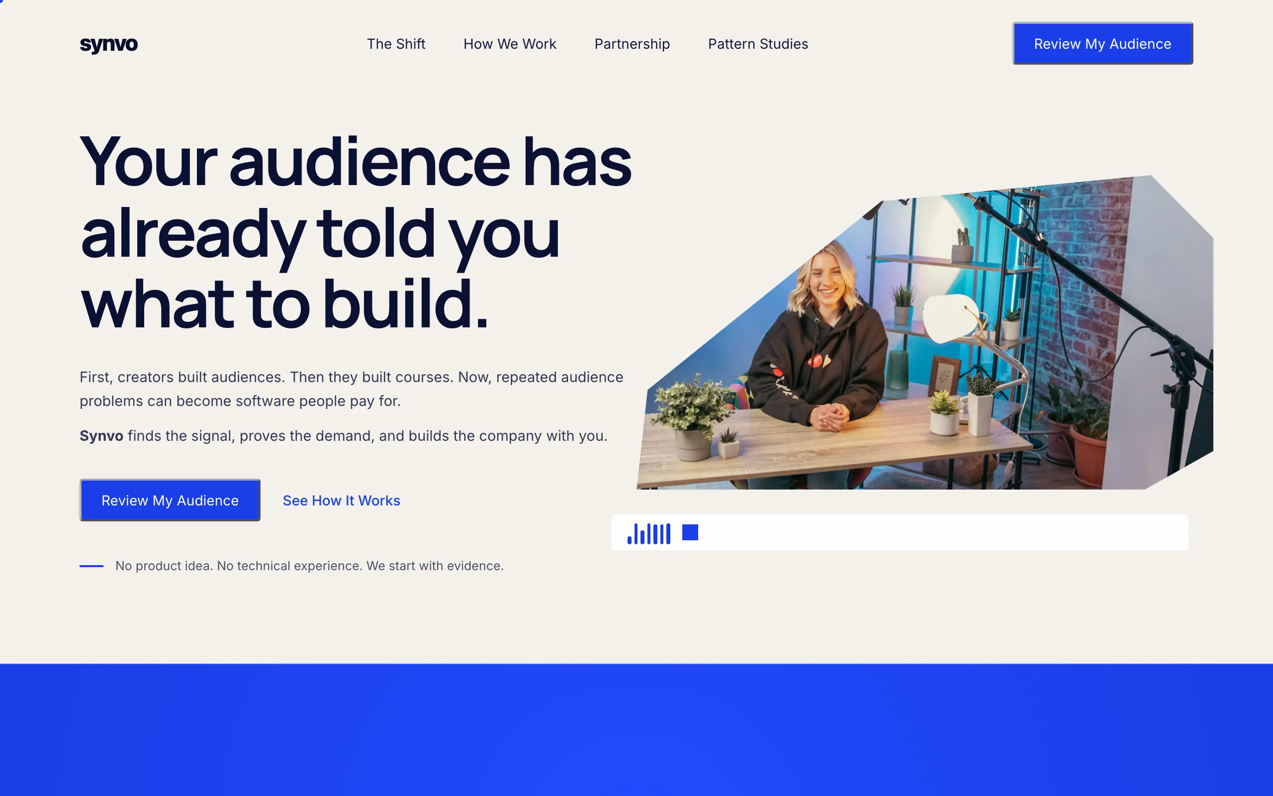 Screenshot of Synvo — A Creator Venture Studio | synvo.me
