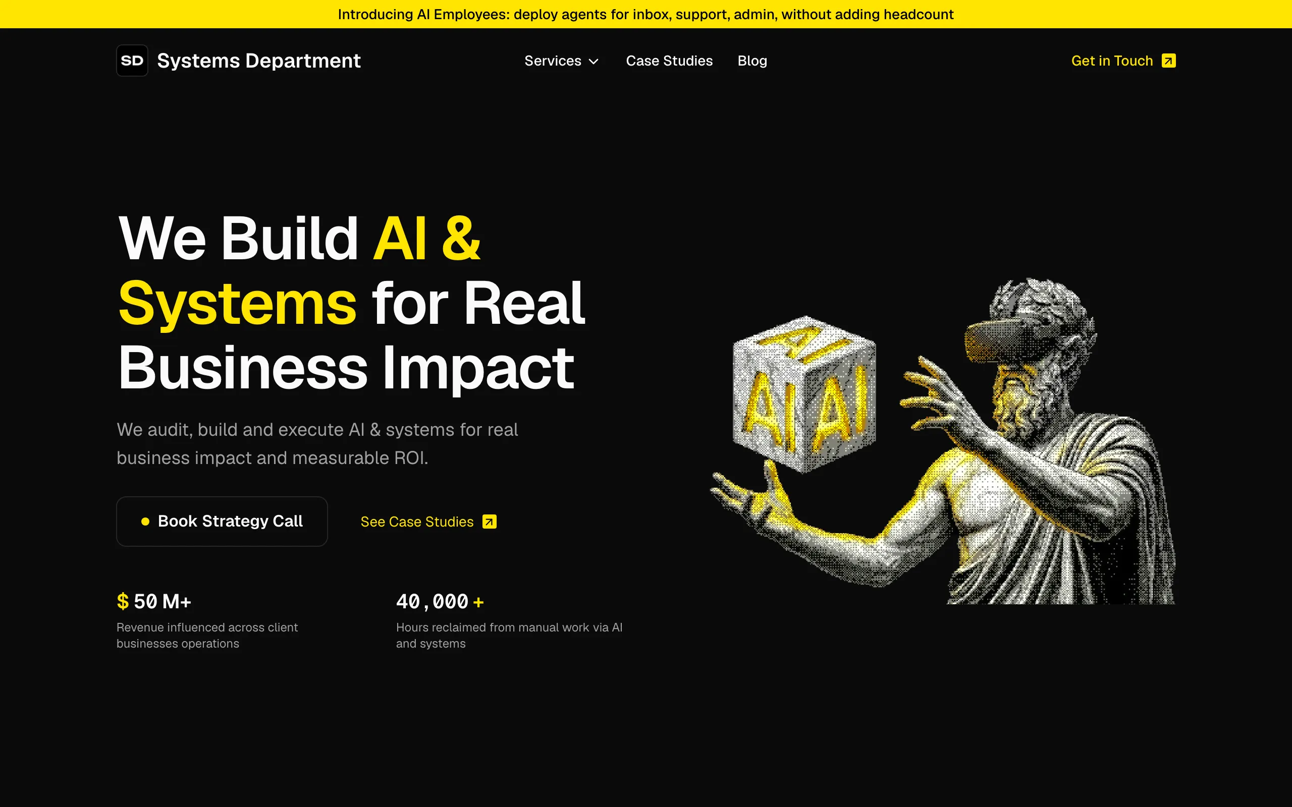 Screenshot of Systems Department - AI Consulting &amp; Implementation