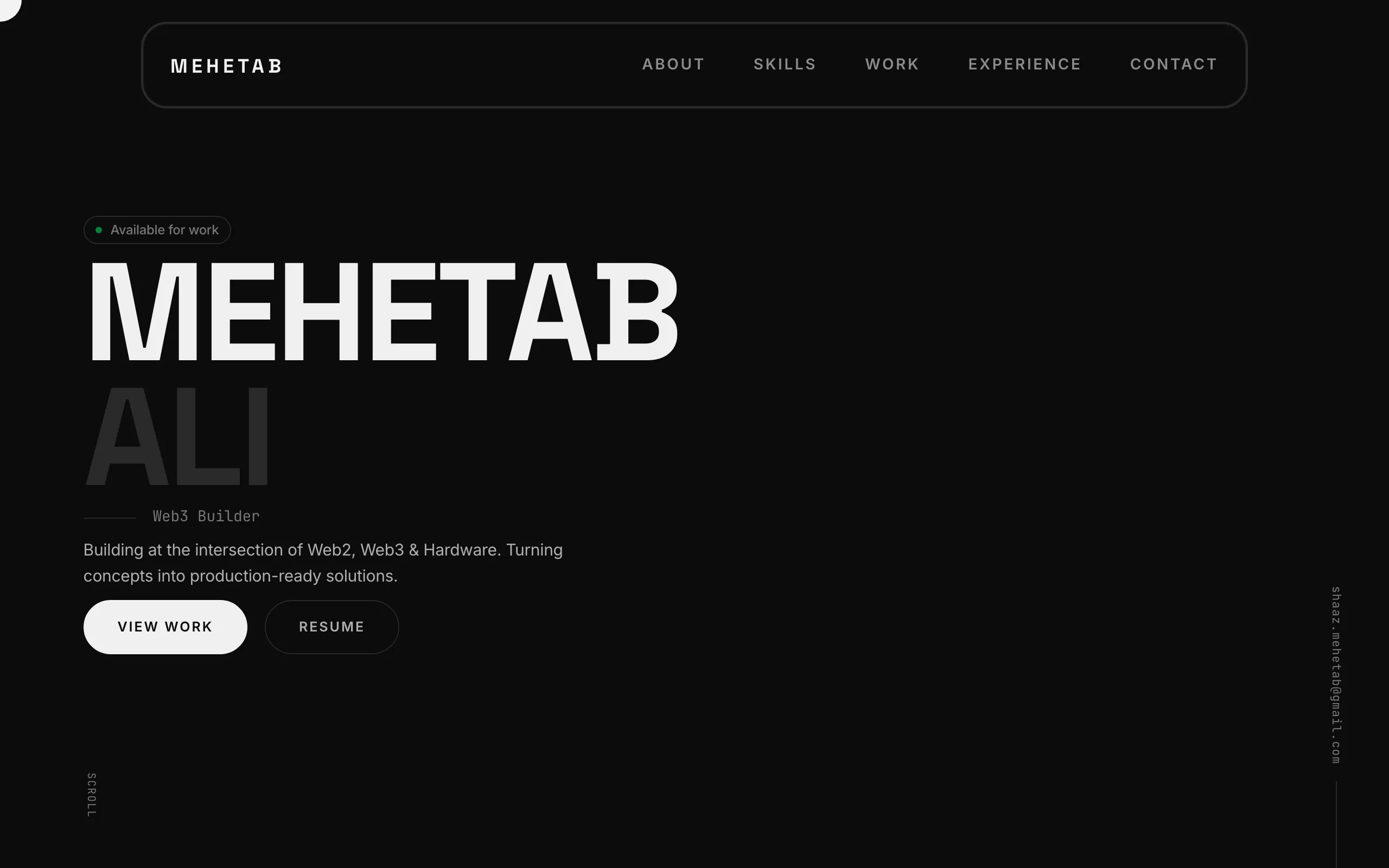 Screenshot of TabCrypt | Mehetab Ali — Python · Full-Stack · AI/ML Developer