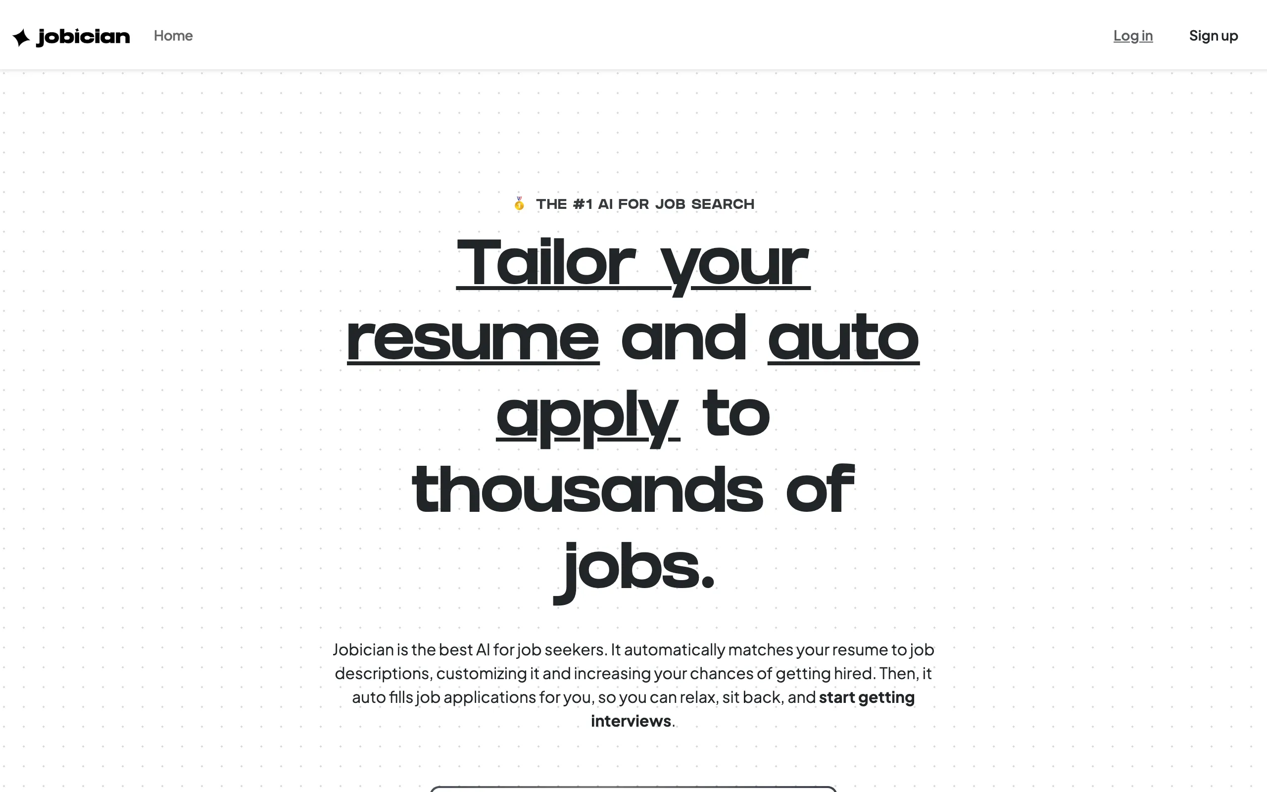 Screenshot of The #1 AI for Job Search - AI Apply to Thousands of Jobs