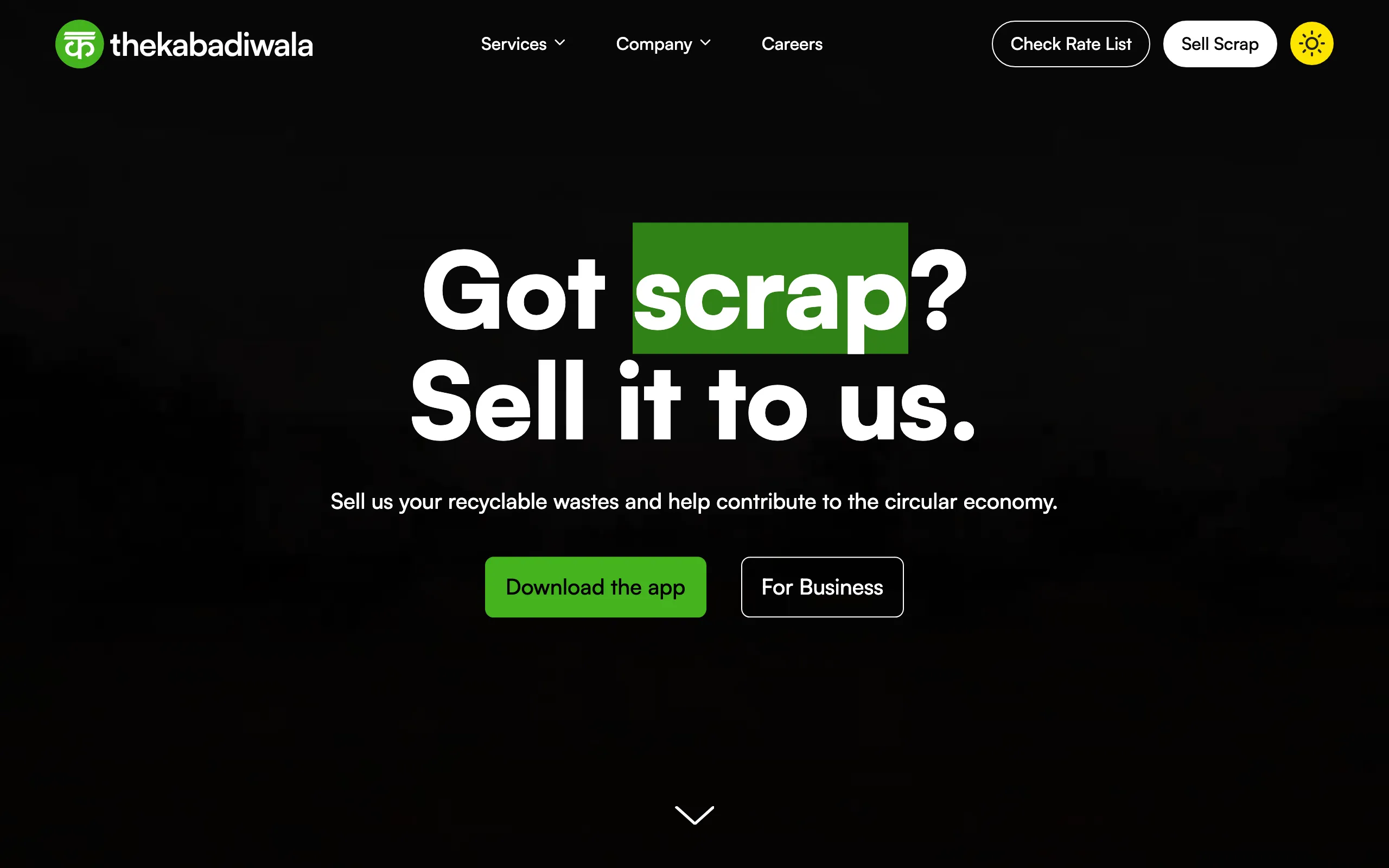 Screenshot of The Kabadiwala | Sell scrap online