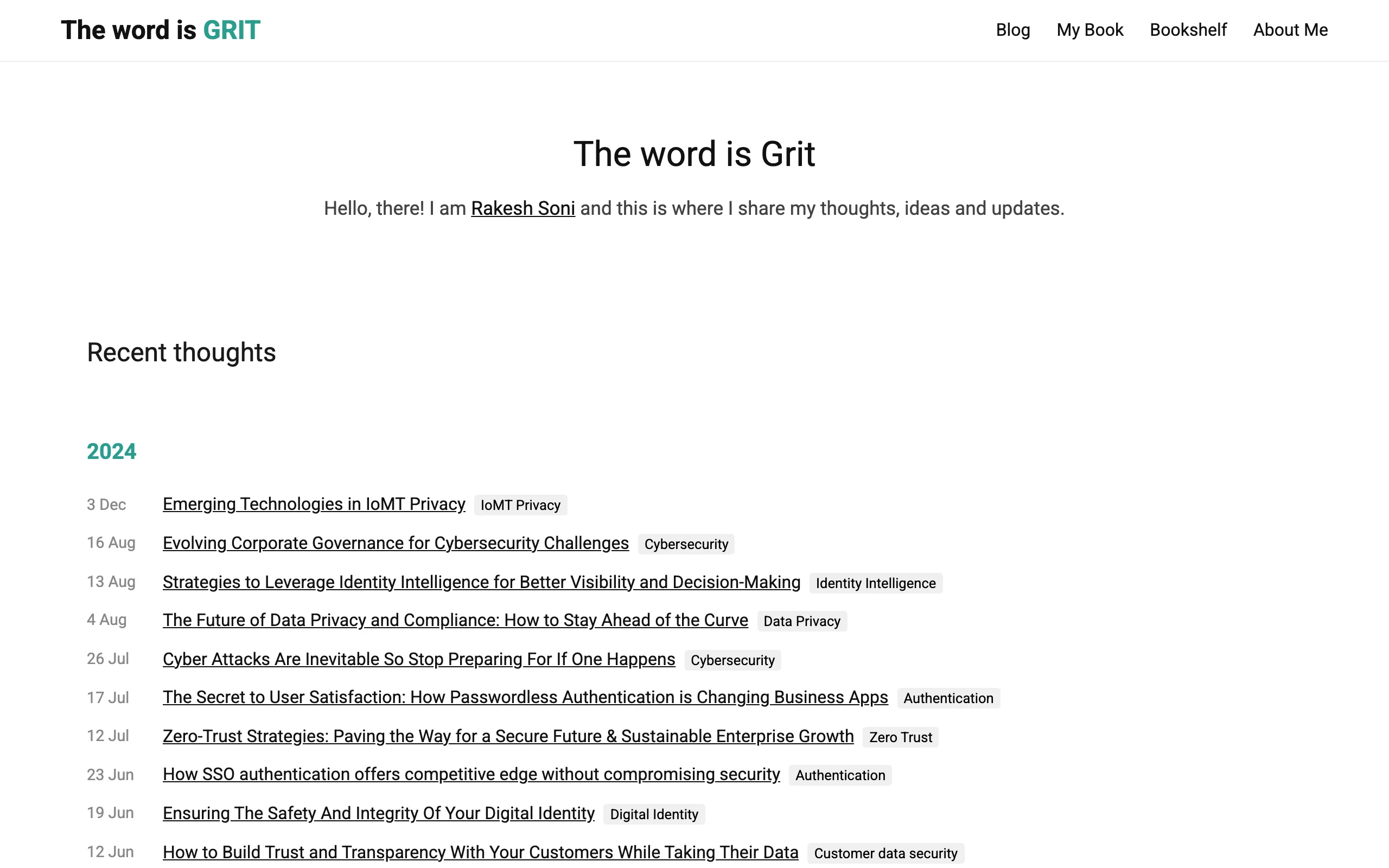 Screenshot of The Word is Grit - Rakesh Soni