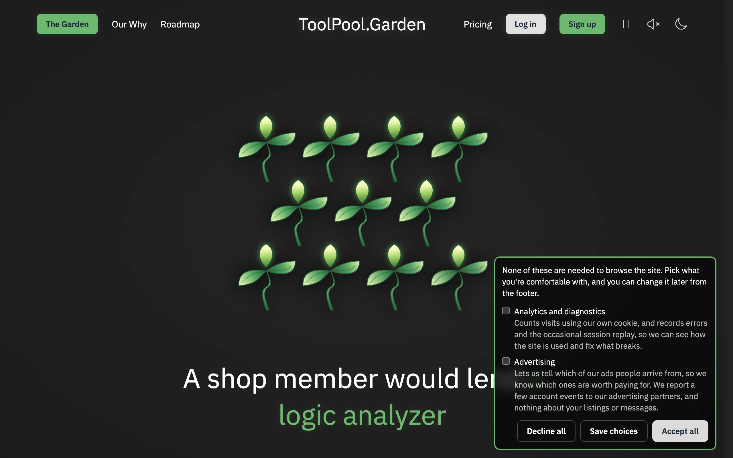 Screenshot of Tool sharing for the 21st Century | ToolPool.Garden