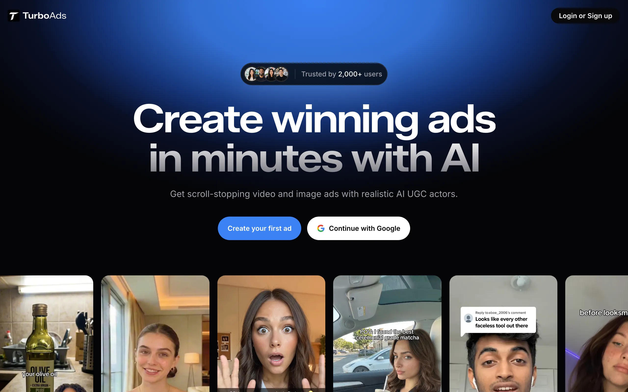 Screenshot of TurboAds — Create winning ads in minutes with AI