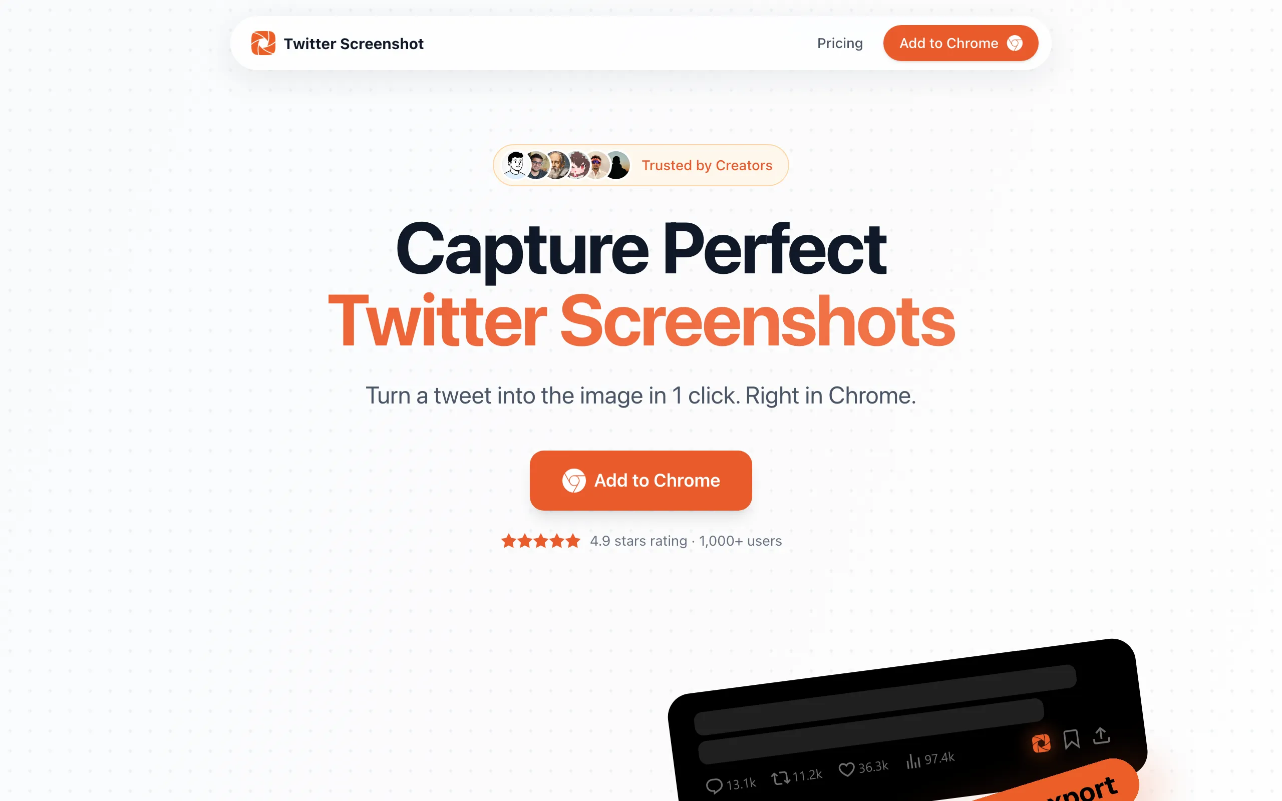 Screenshot of Twitter Screenshot — Capture Tweet Screenshots in One Click