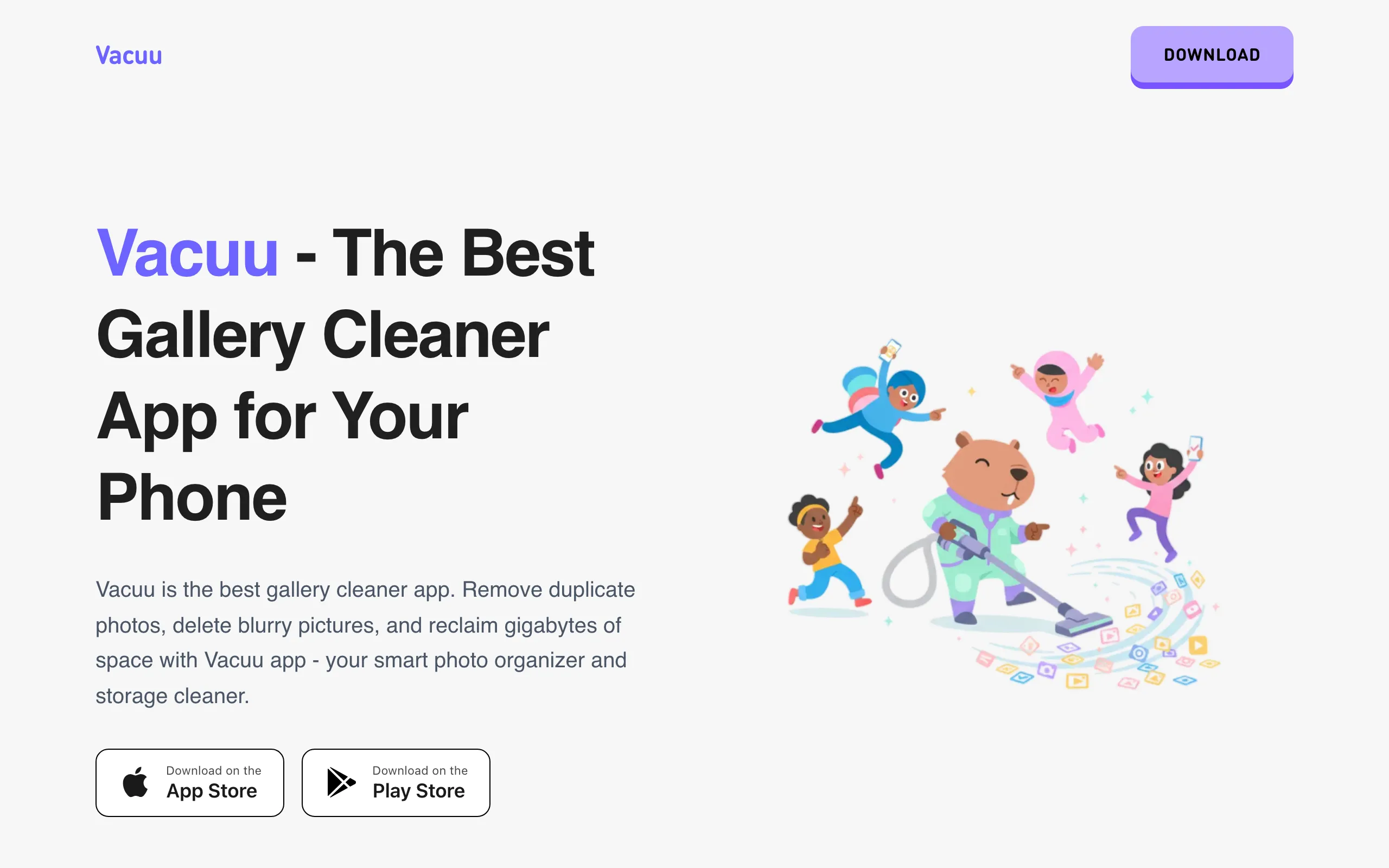 Screenshot of Vacuu - Gallery Cleaner App | Remove Duplicate Photos &amp; Free Up Phone Space