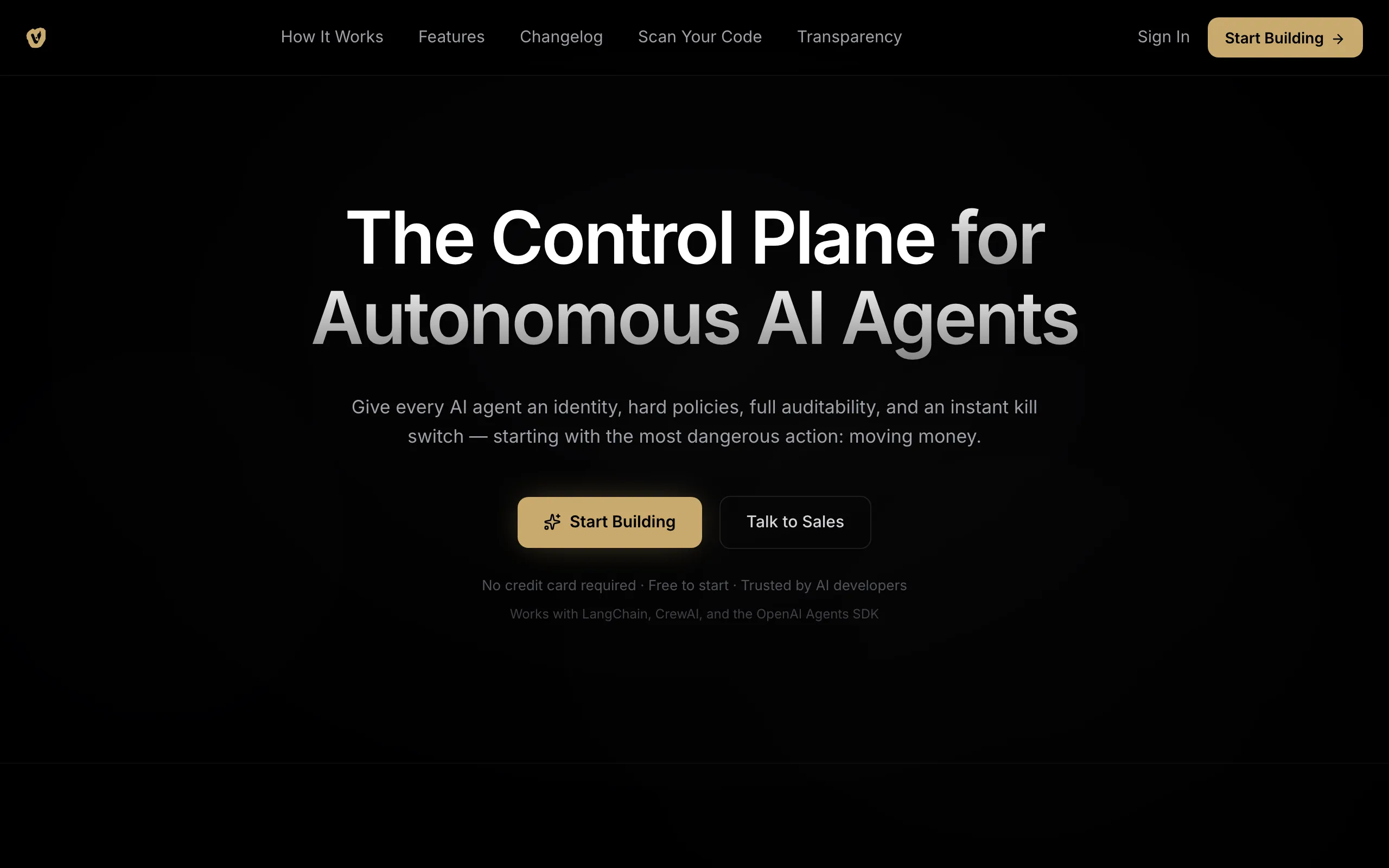 Screenshot of Valta | Prepaid Wallets for AI Agents