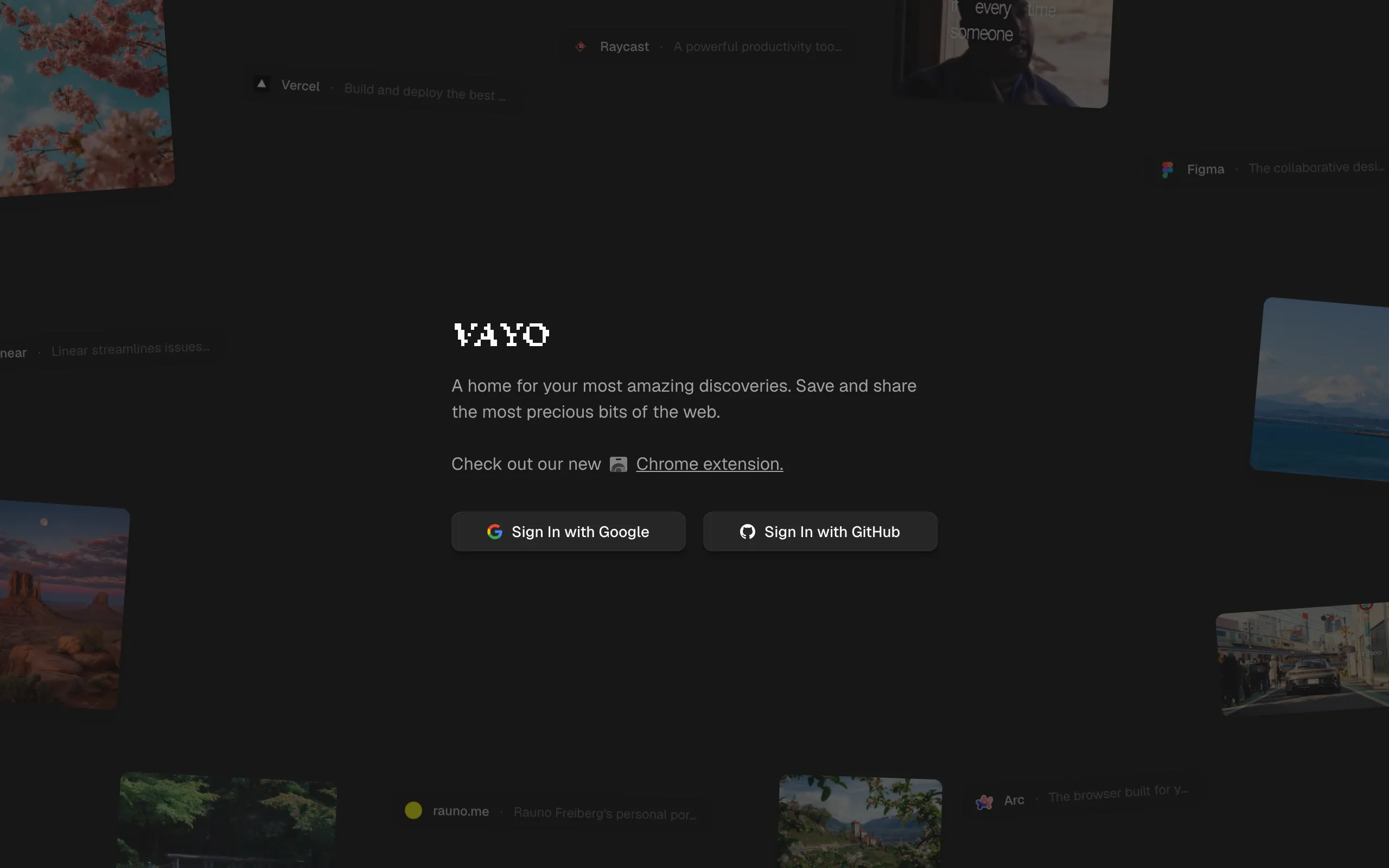 Screenshot of vayo.me
