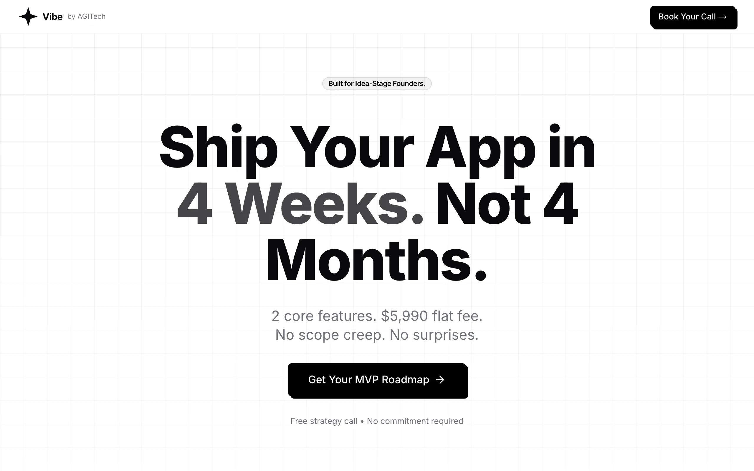 Screenshot of Vibe | Build Your MVP in 4 Weeks for $5,990 (Fixed Price)