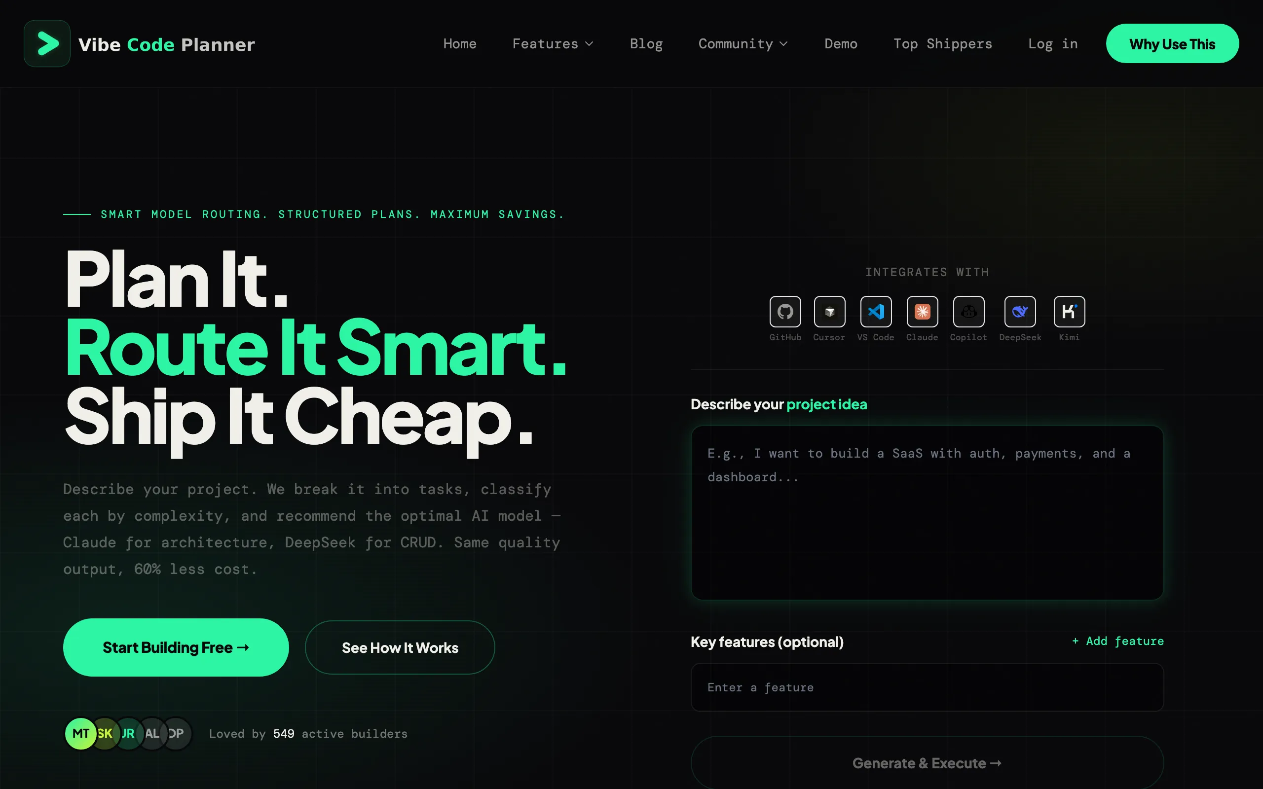 Screenshot of Vibe Coding Plan - Smart AI Model Routing for Developers | Save 60% on AI Costs