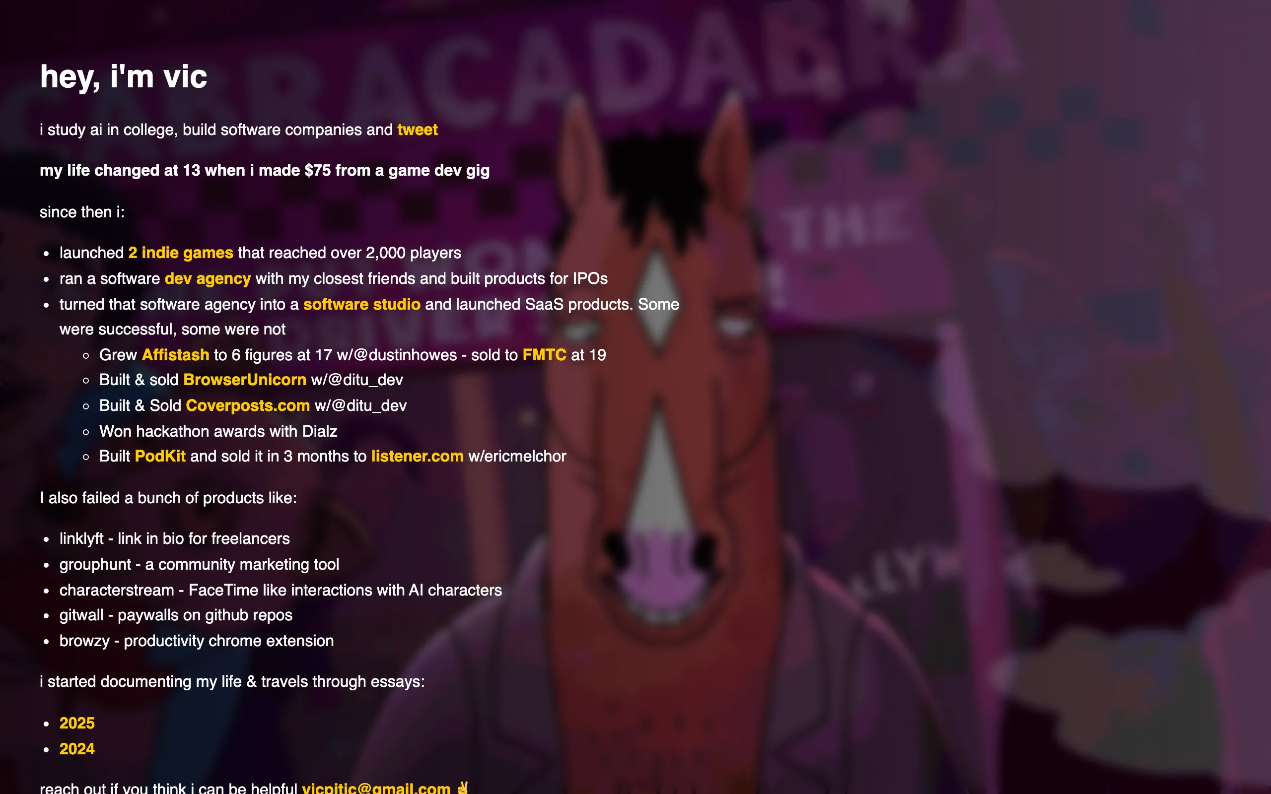 Screenshot of Vic Giurgiu