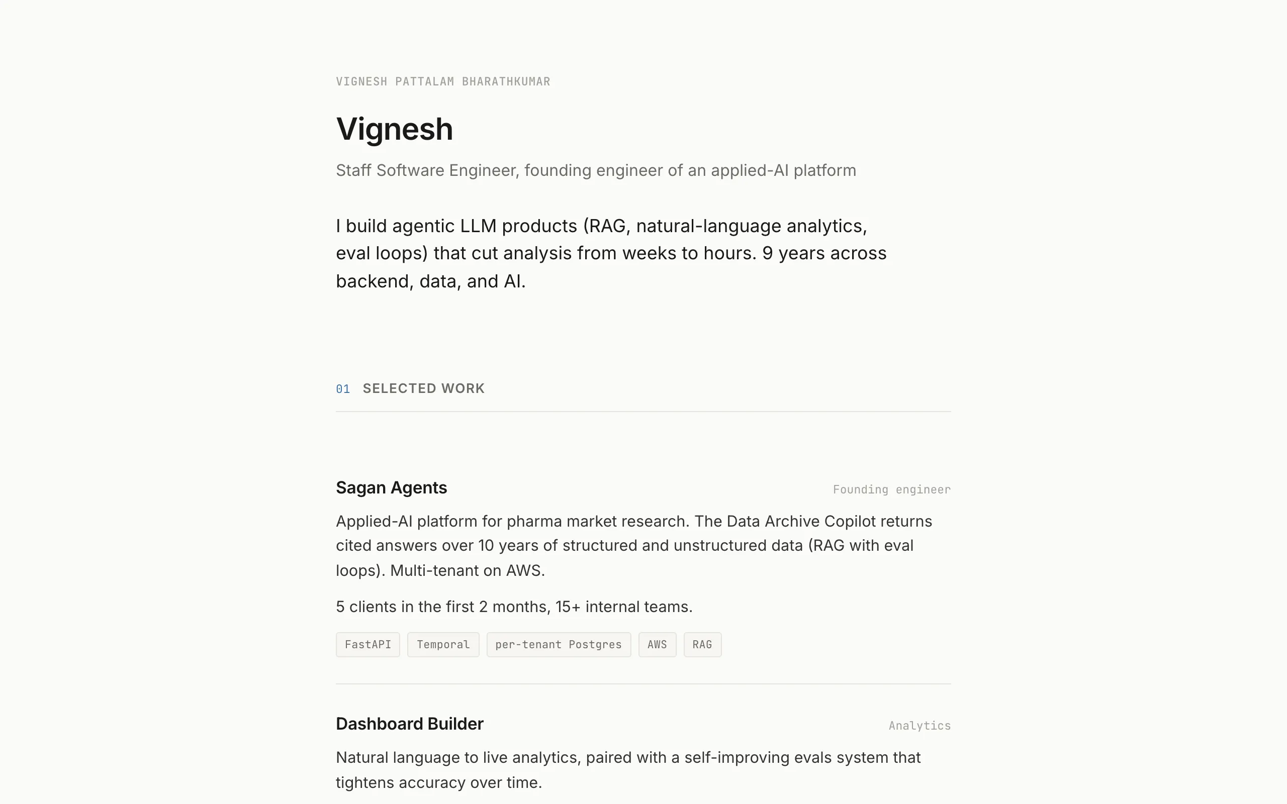 Screenshot of Vignesh Pattalam Bharathkumar - Staff Software Engineer