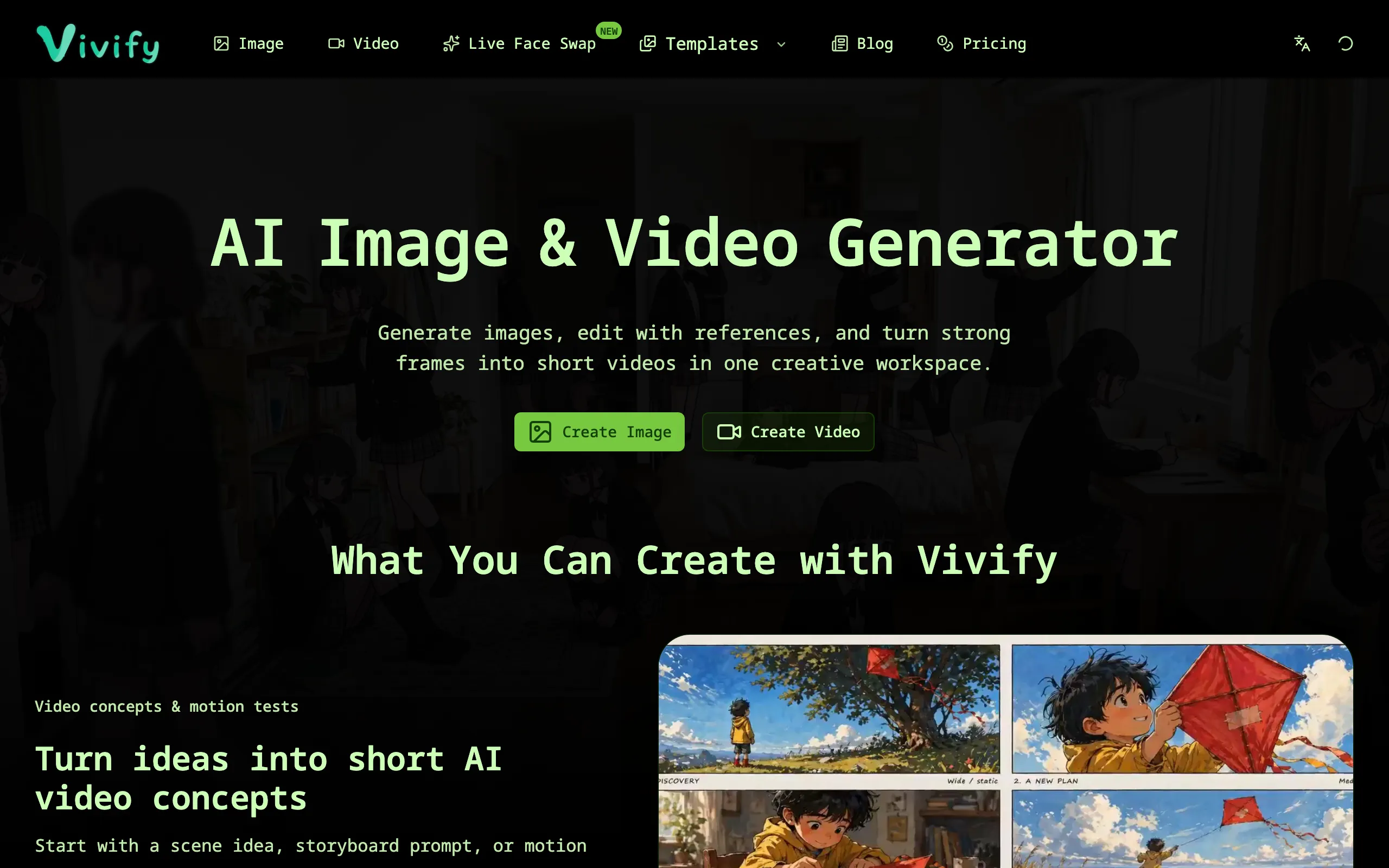Screenshot of vivify
