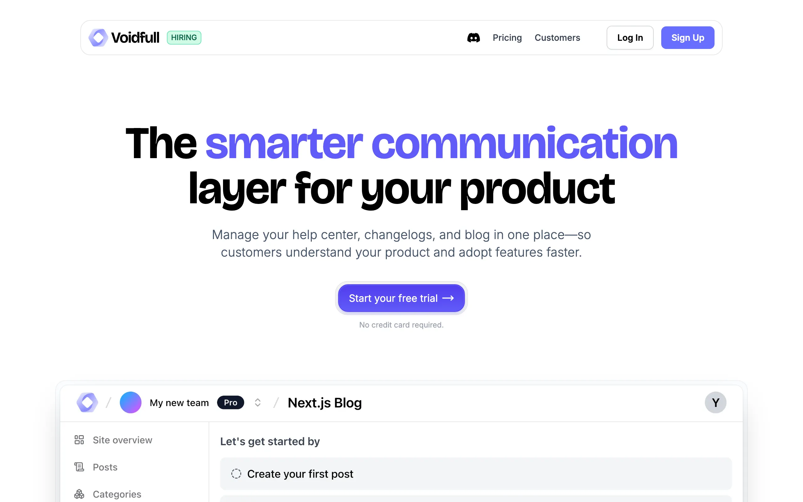 Screenshot of Voidfull - Effortless content management